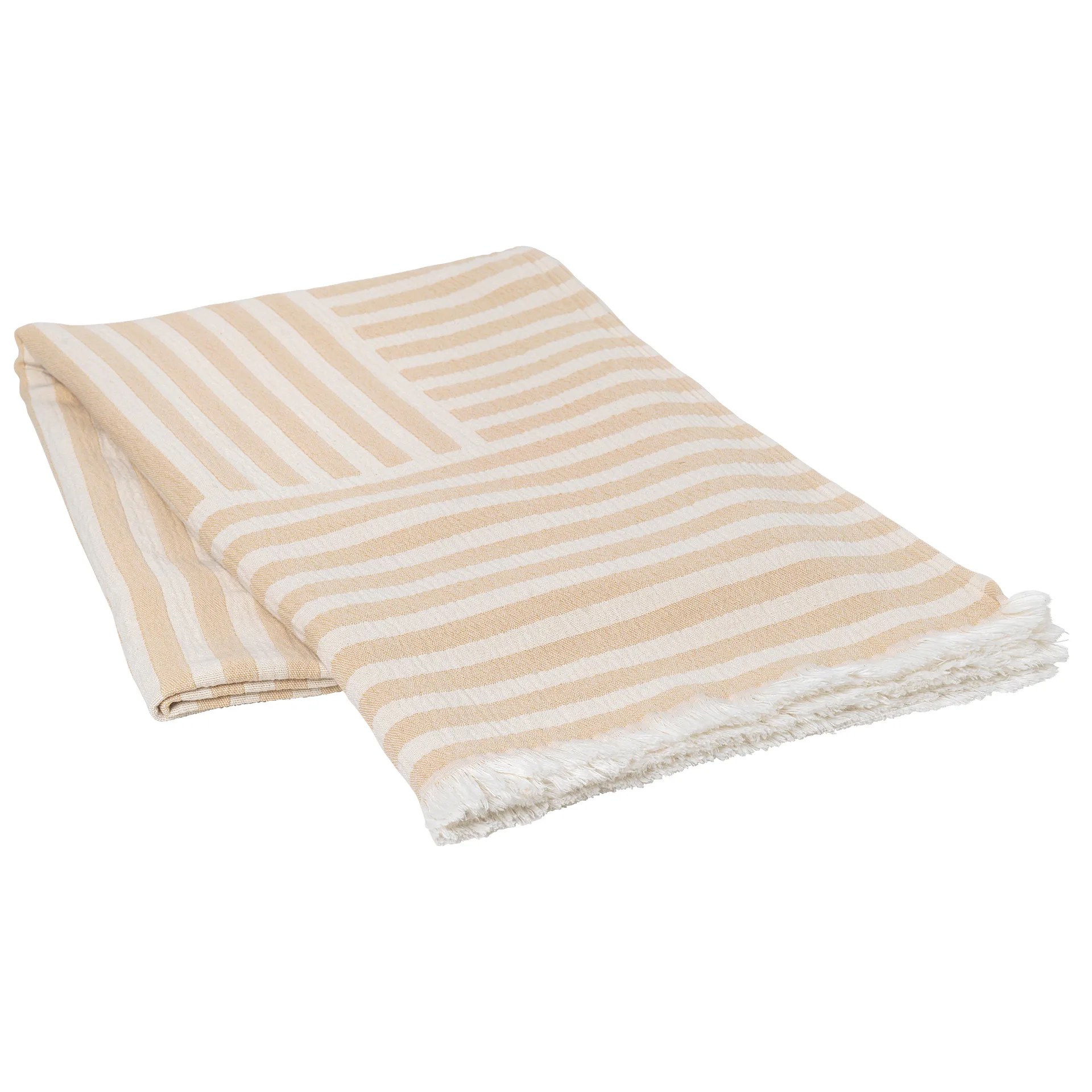 Manta de algodón Frankie 130x180 cm, Taos taupe beige Broste Copenhagen