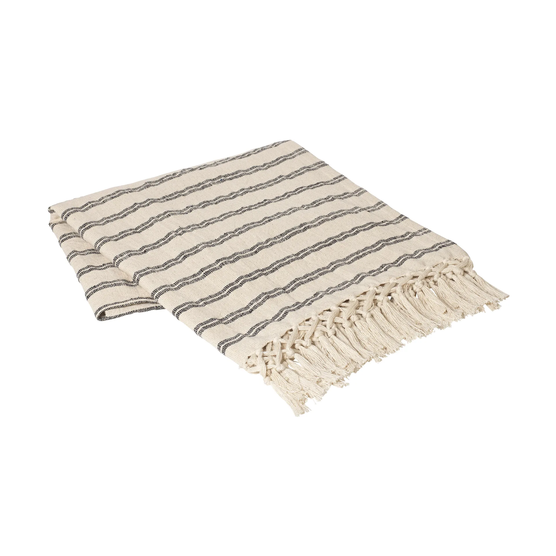 Manta Elly 130x160 cm, Black-natural Broste Copenhagen