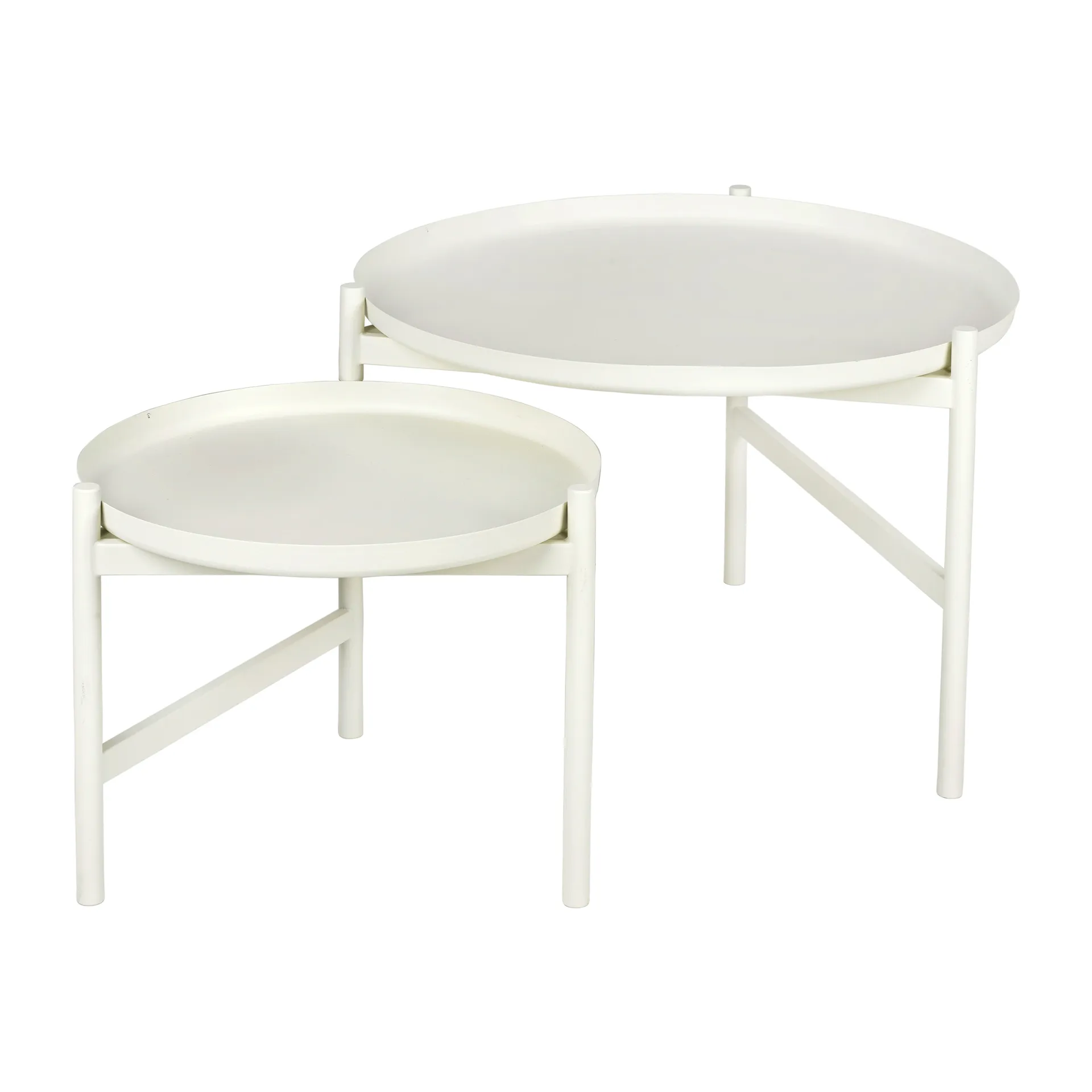 Mesa auxiliar Turner table Ø70 cm, White Broste Copenhagen