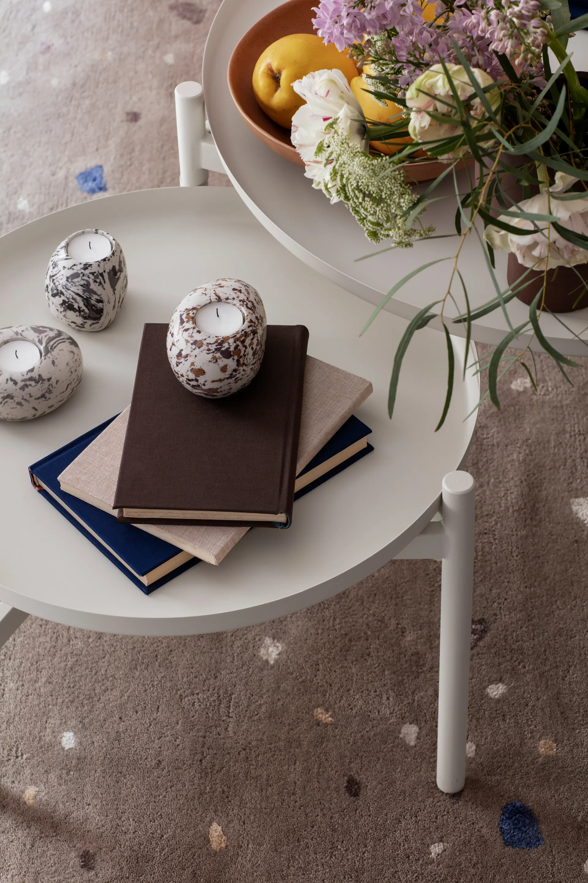 Mesa auxiliar Turner table Ø70 cm, White Broste Copenhagen