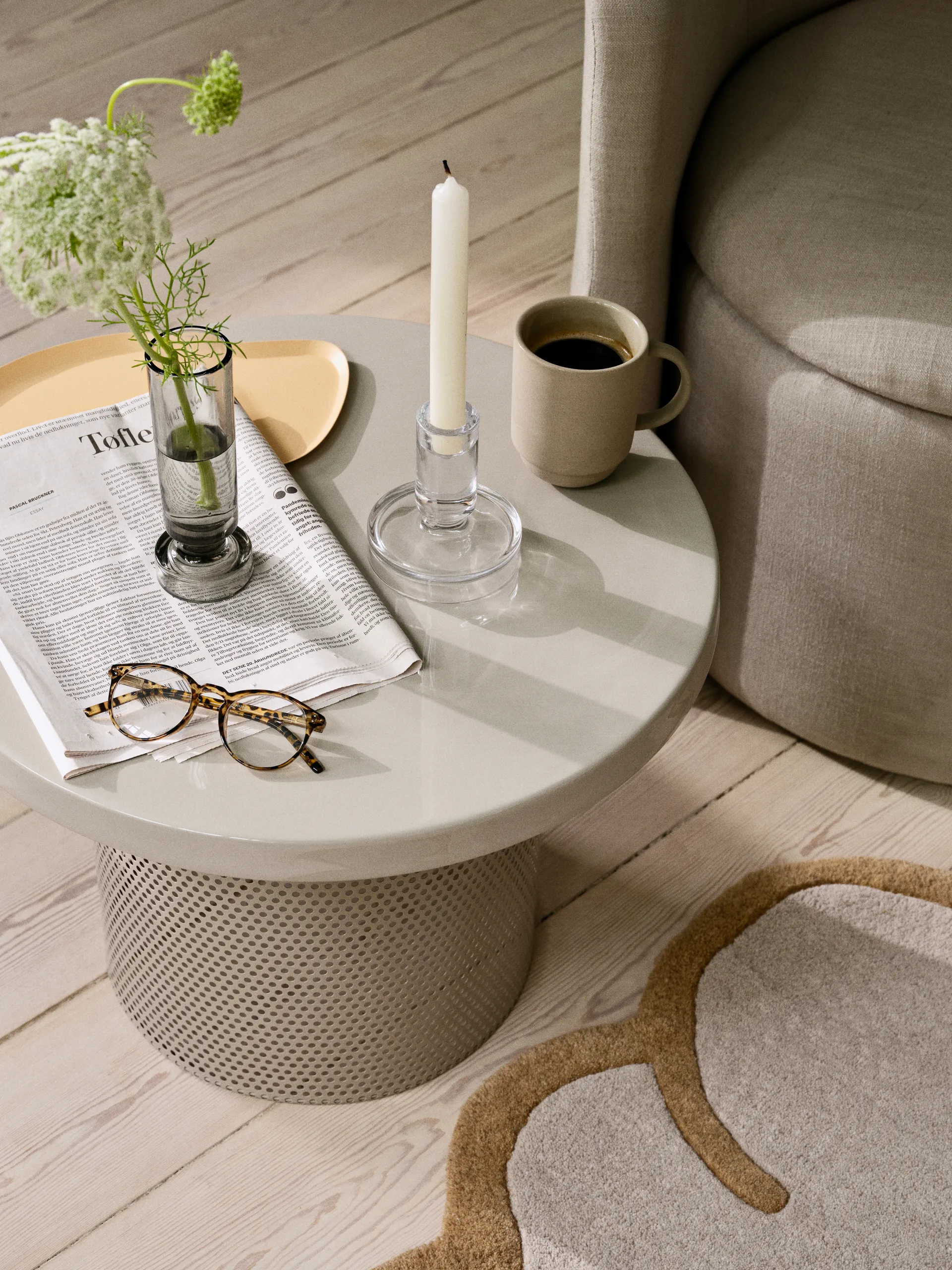 Mesa Tulina Ø50x36 cm, Off white Broste Copenhagen