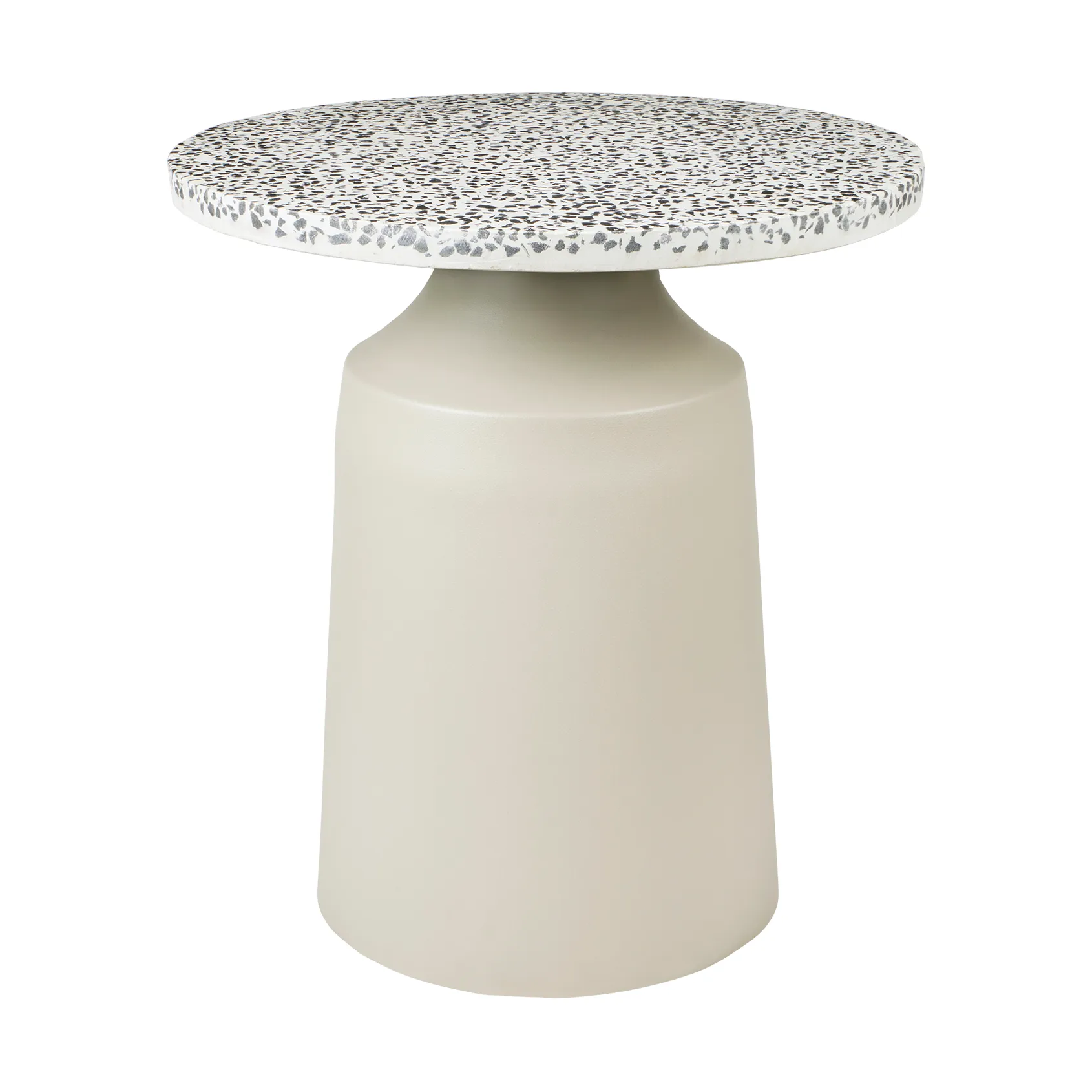 Mesita auxiliar Agari Ø45x45 cm, Rainy day grey-black Broste Copenhagen