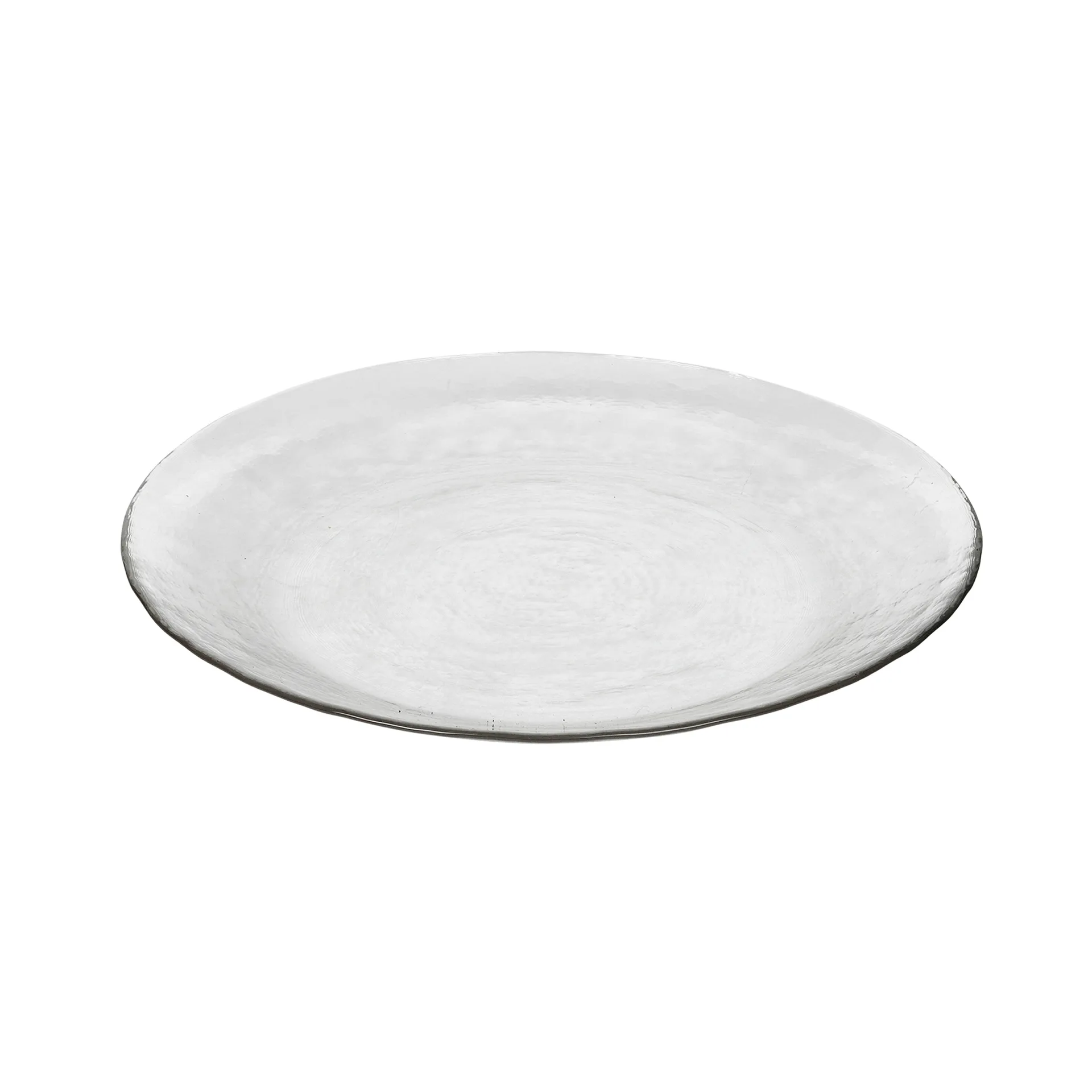 Plato de vidrio Hammered Ø 22,5 cm, transparente Broste Copenhagen