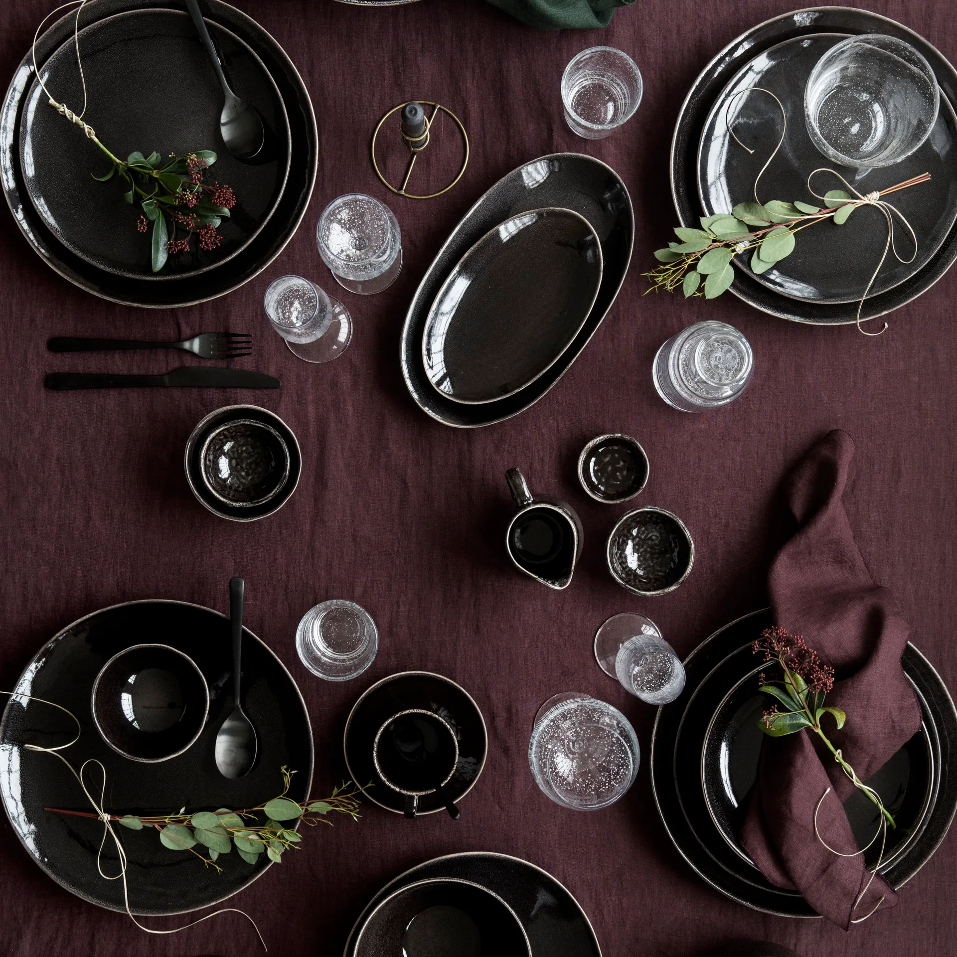 Plato Nordic Coal, Ø 20 cm Broste Copenhagen