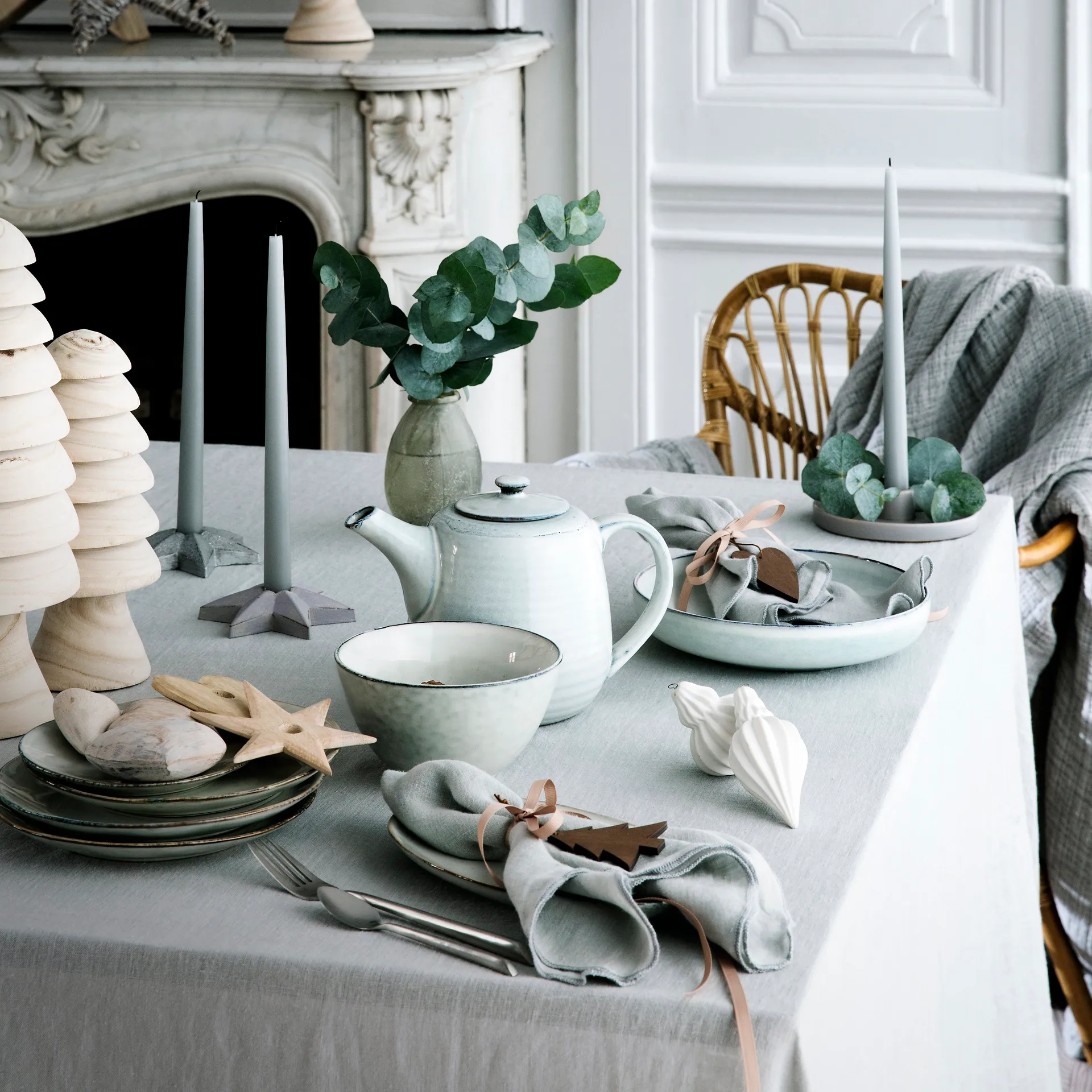 Plato Nordic Sand Ø20 cm paquete de 8 Broste Copenhagen