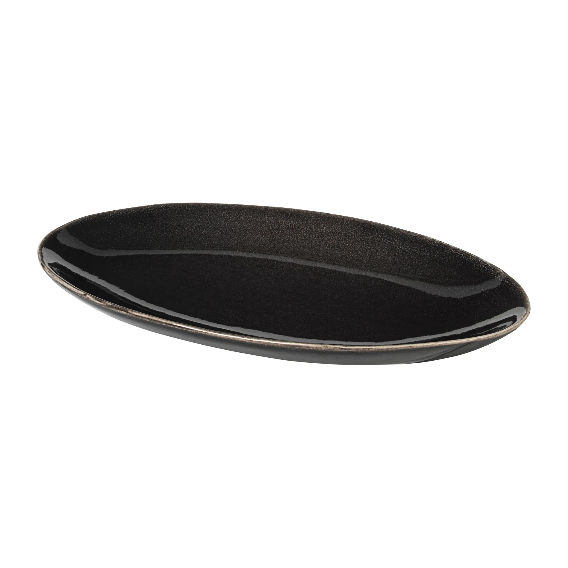 Plato ovalado Nordic Coal, 13,6x22 cm Broste Copenhagen