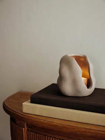 Portavelas Hekla Hurricane - Dove Grey, Ø9,5 cm - Broste Copenhagen