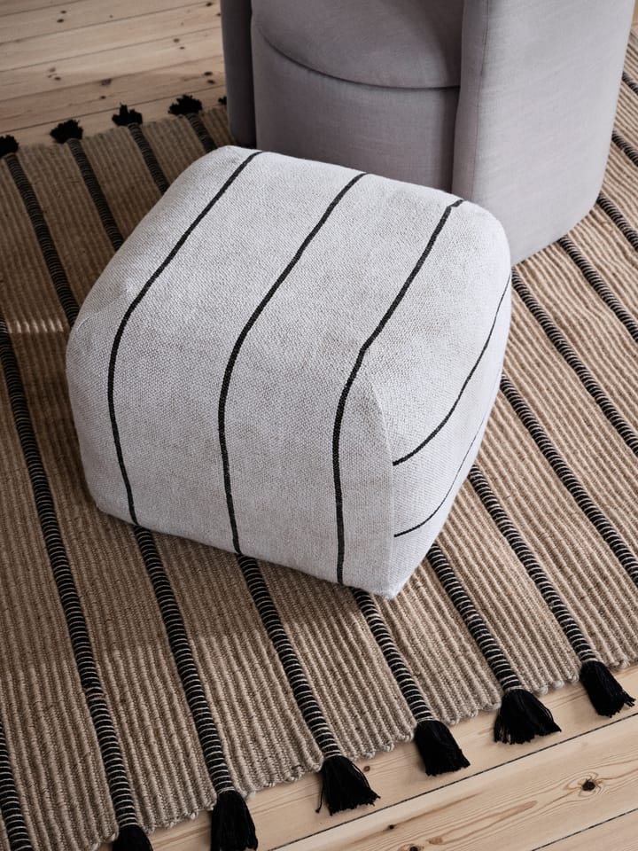 Puf Sigrid 50x50 cm, Light beige-black Broste Copenhagen