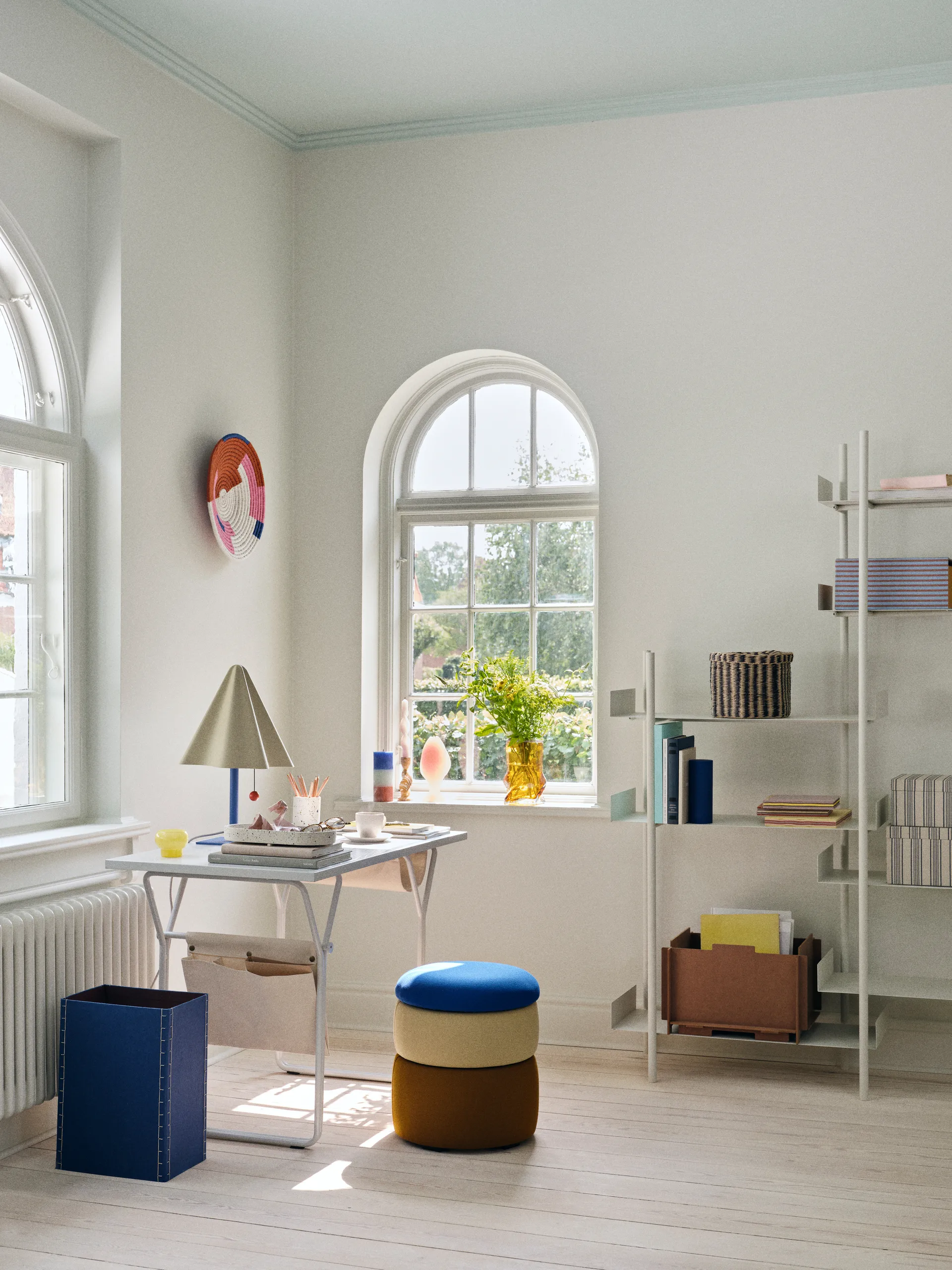 Puff Pond 42 cm, Blue-sand-ochre Broste Copenhagen