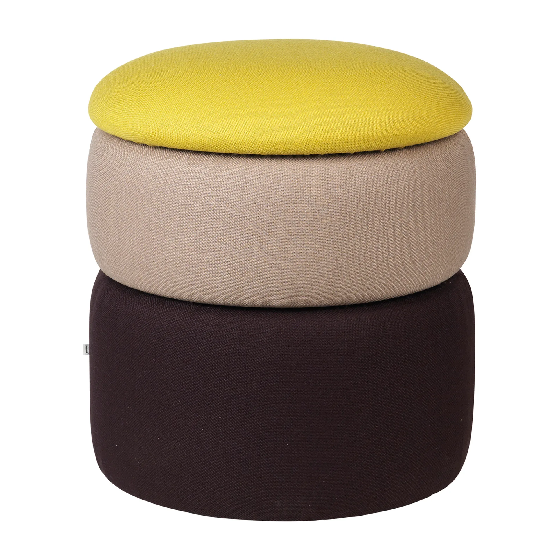 Puff Pond 42 cm, Yellow-beige-dark grape Broste Copenhagen