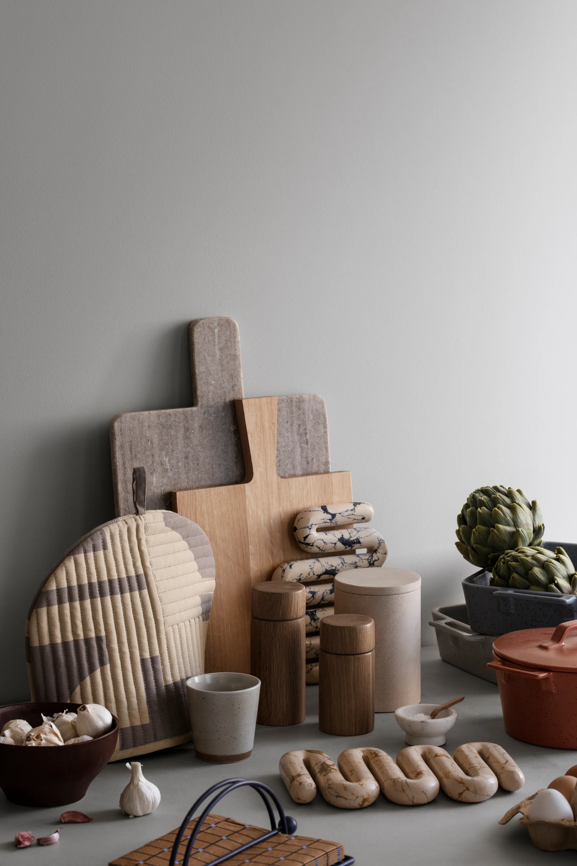 Salvamanteles Orla 14x25 cm, White-tawny yellow Broste Copenhagen