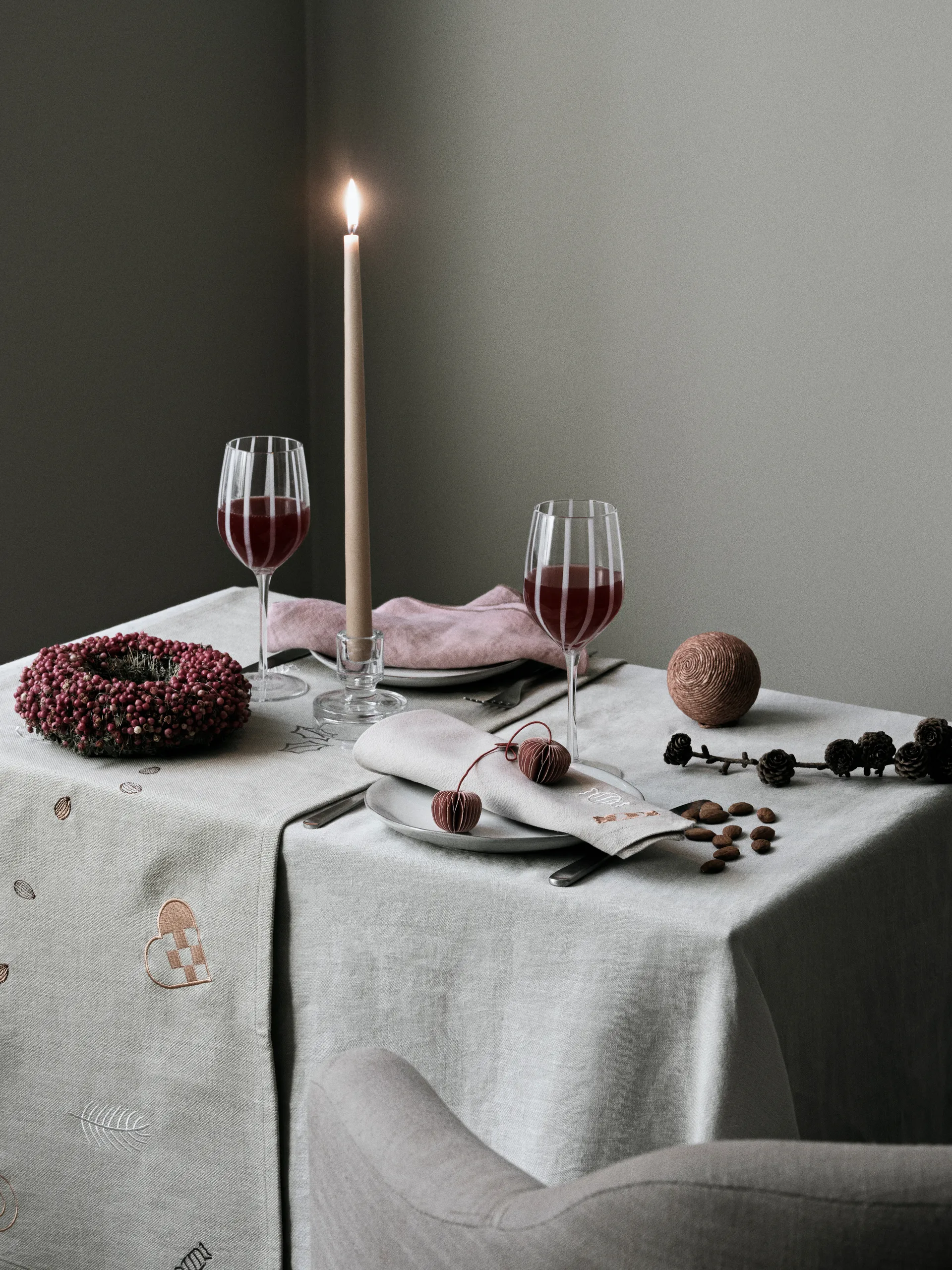 Servilleta de tela Fryd 45x45 cm 4 piezas, Light warm grey-beige Broste Copenhagen