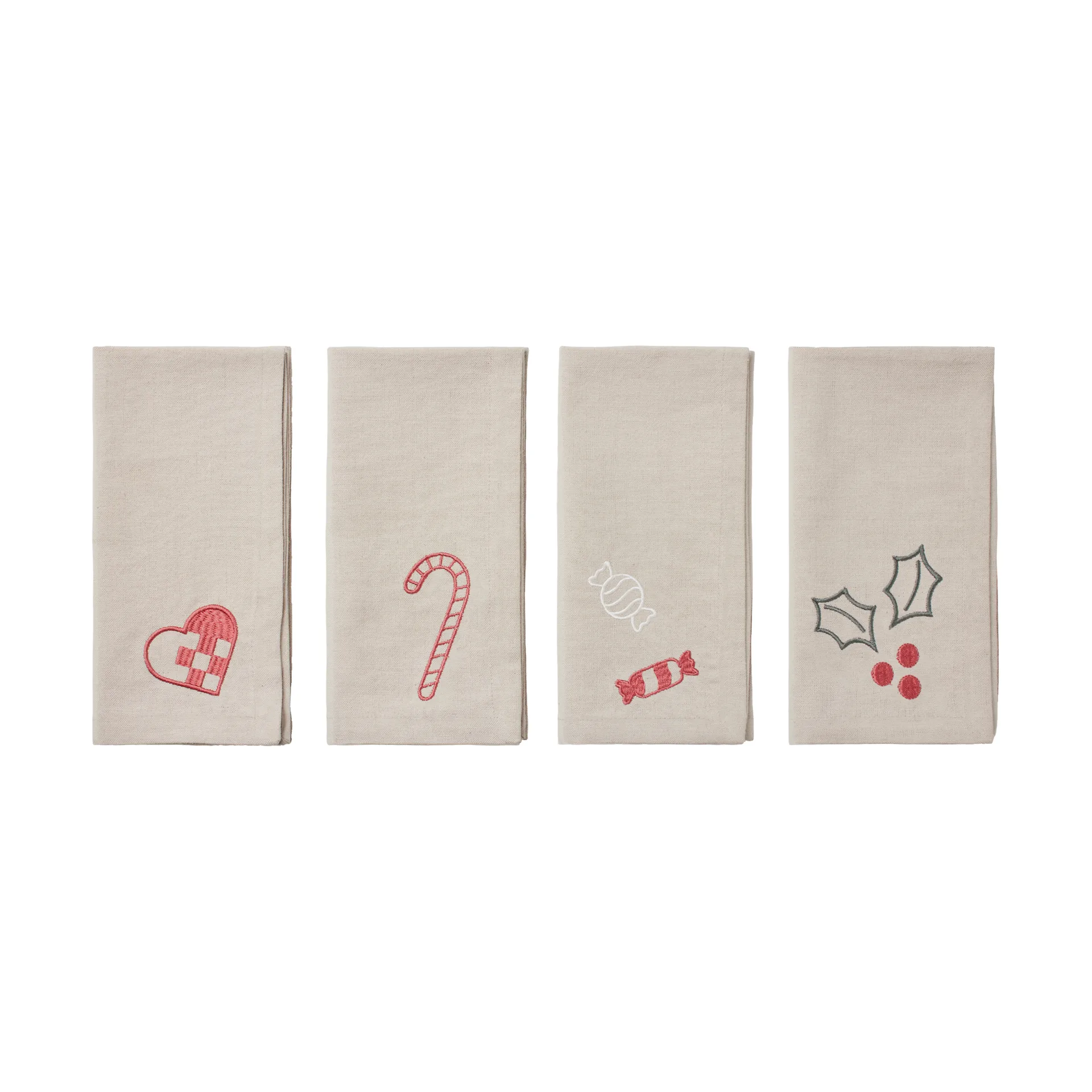 Servilleta de tela Fryd 45x45 cm 4 piezas, Light warm grey-red Broste Copenhagen