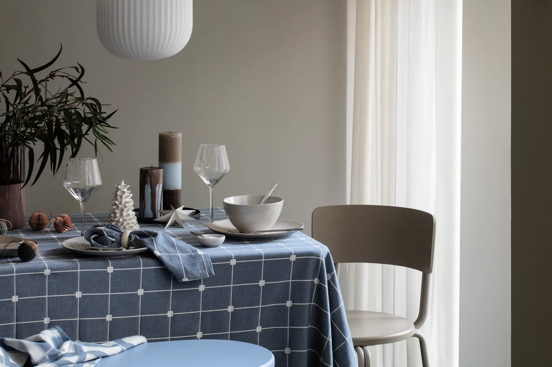 Servilleta de tela Tila 45x45 cm, Maritime blue-off white Broste Copenhagen