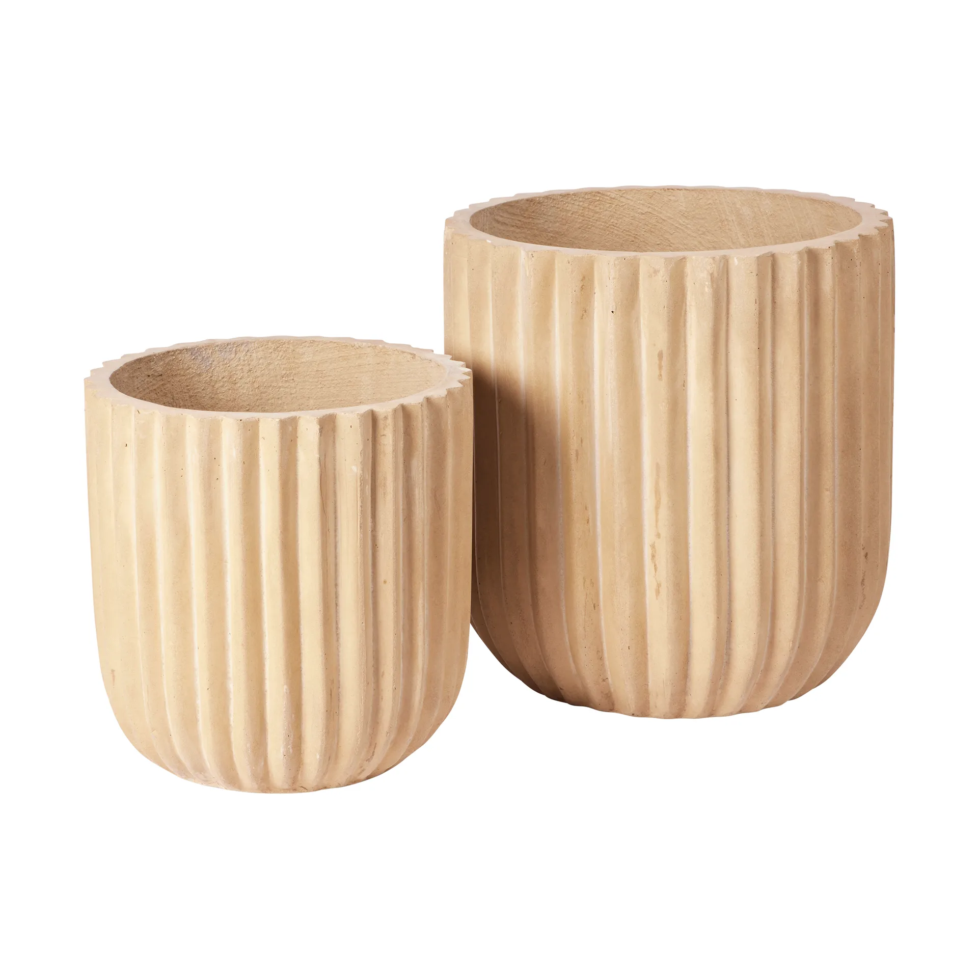 Set de 2 macetas Fiber, Antique beige Broste Copenhagen