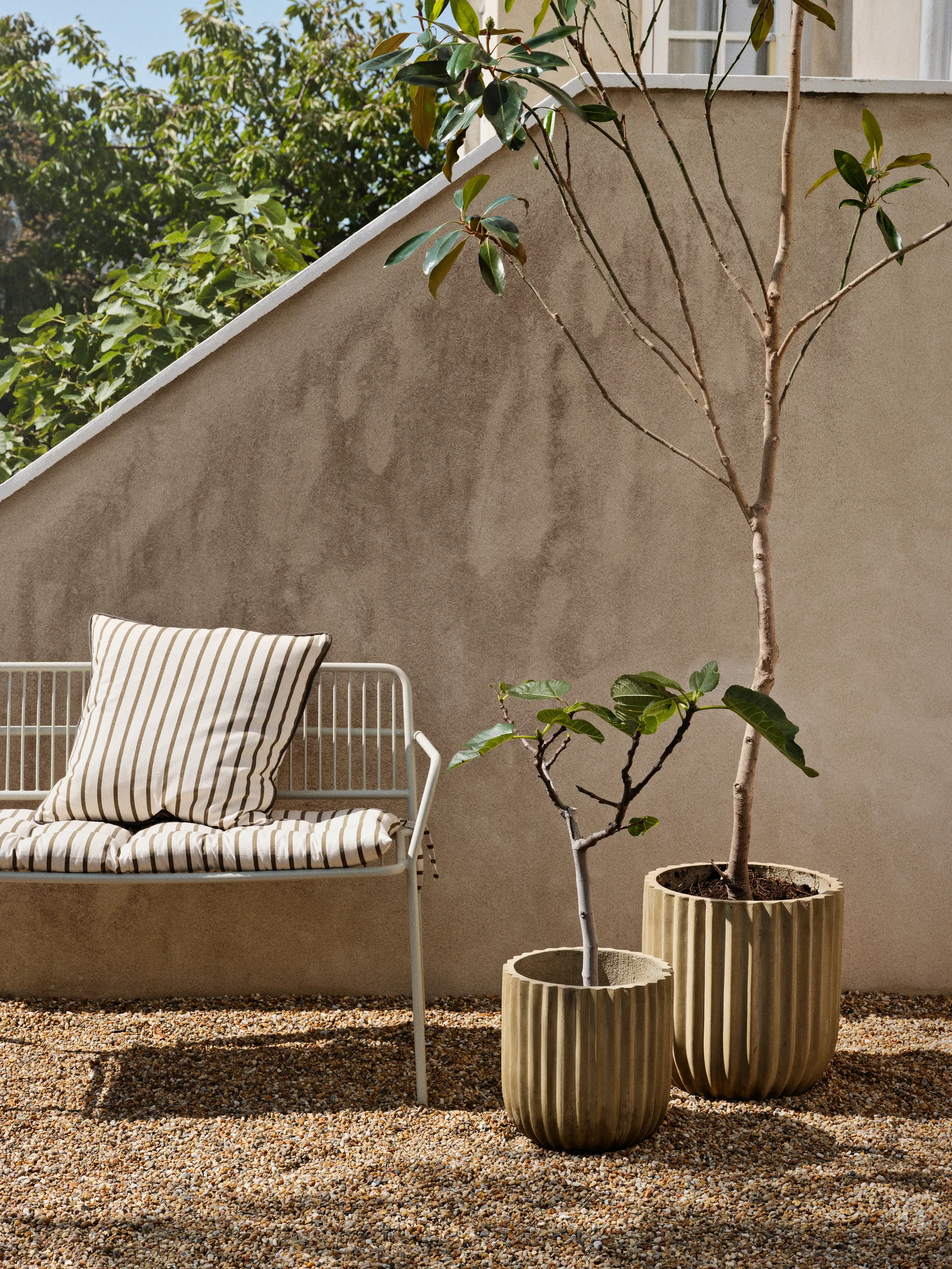 Set de 2 macetas Fiber, Antique beige Broste Copenhagen