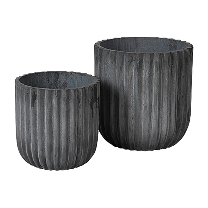 Set de 2 macetas Fiber - Charcoal - Broste Copenhagen