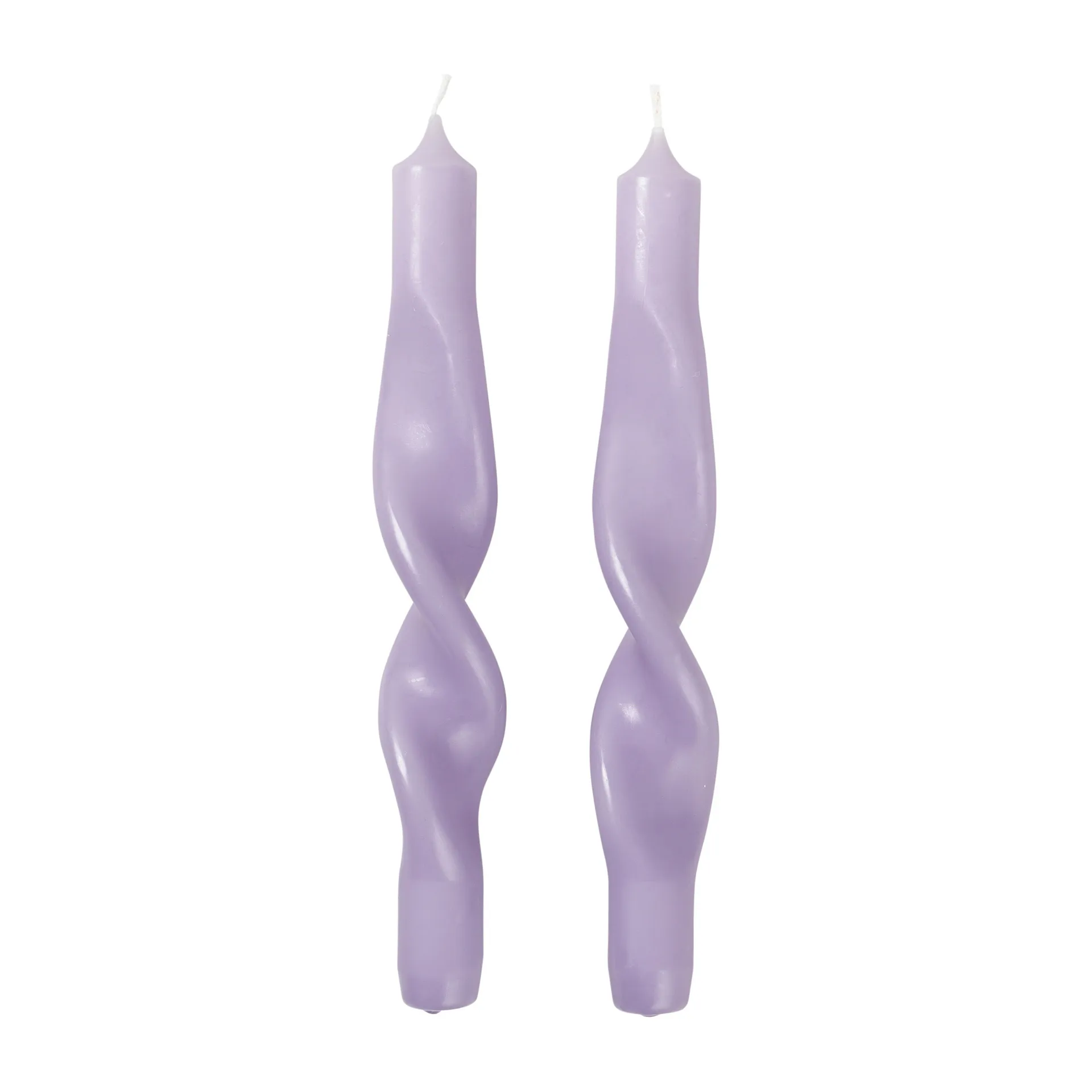 Set de 2 velas en espiral Twist twisted candles 23 cm, Orchid light purple Broste Copenhagen