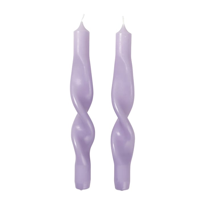 Set de 2 velas en espiral Twist twisted candles 23 cm - Orchid light purple - Broste Copenhagen