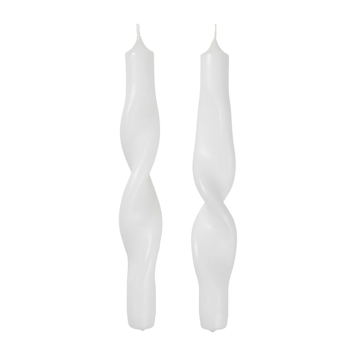 Set de 2 velas en espiral Twist twisted candles 23 cm - Pure white - Broste Copenhagen