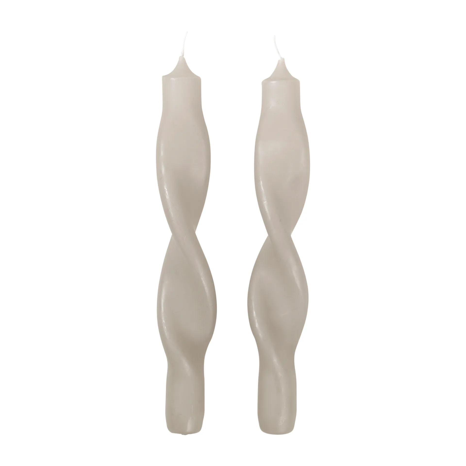 Set de 2 velas en espiral Twist twisted candles 23 cm, Rainy day Broste Copenhagen