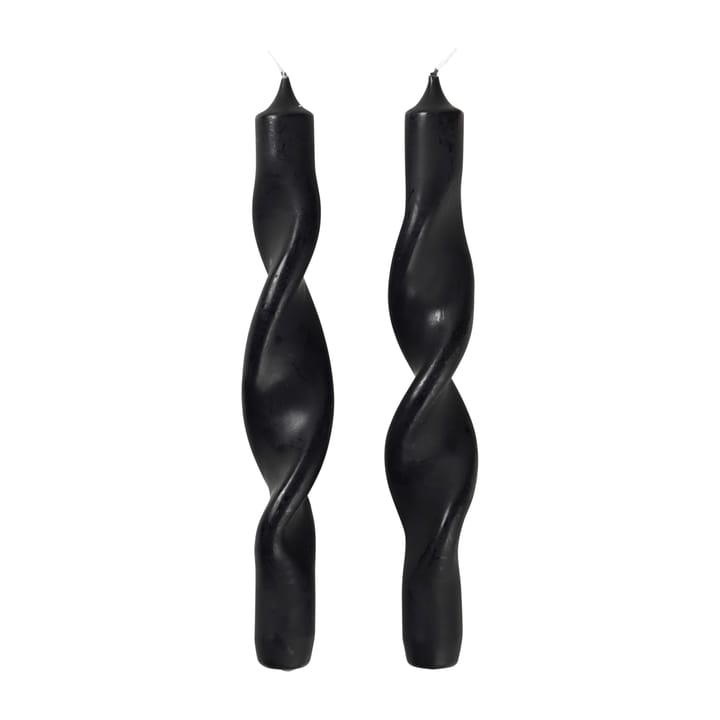 Set de 2 velas en espiral Twist twisted candles 23 cm - Simply black - Broste Copenhagen