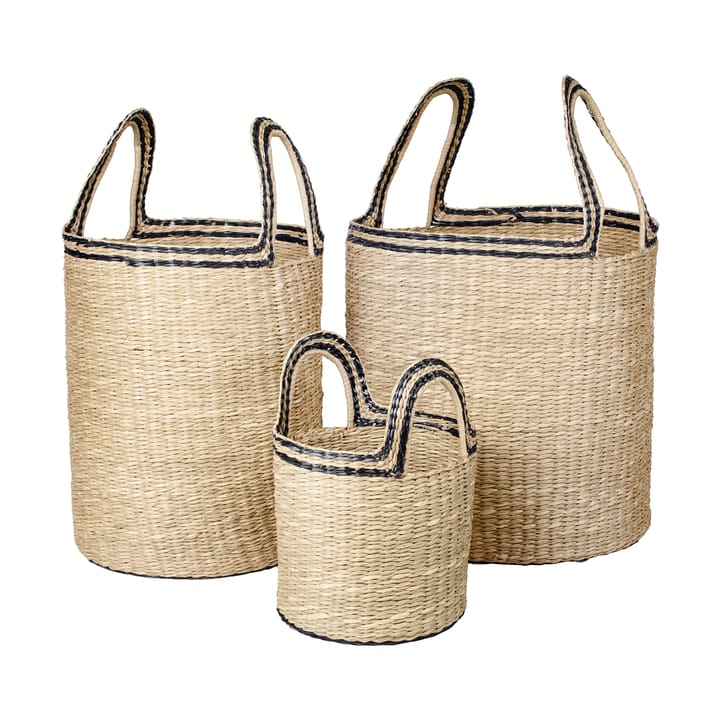 Set de 3 cestas Lykke - Natural-black - Broste Copenhagen