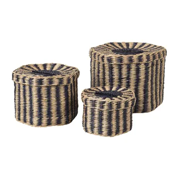 Set de 3 cestas Polly - Natural-black - Broste Copenhagen