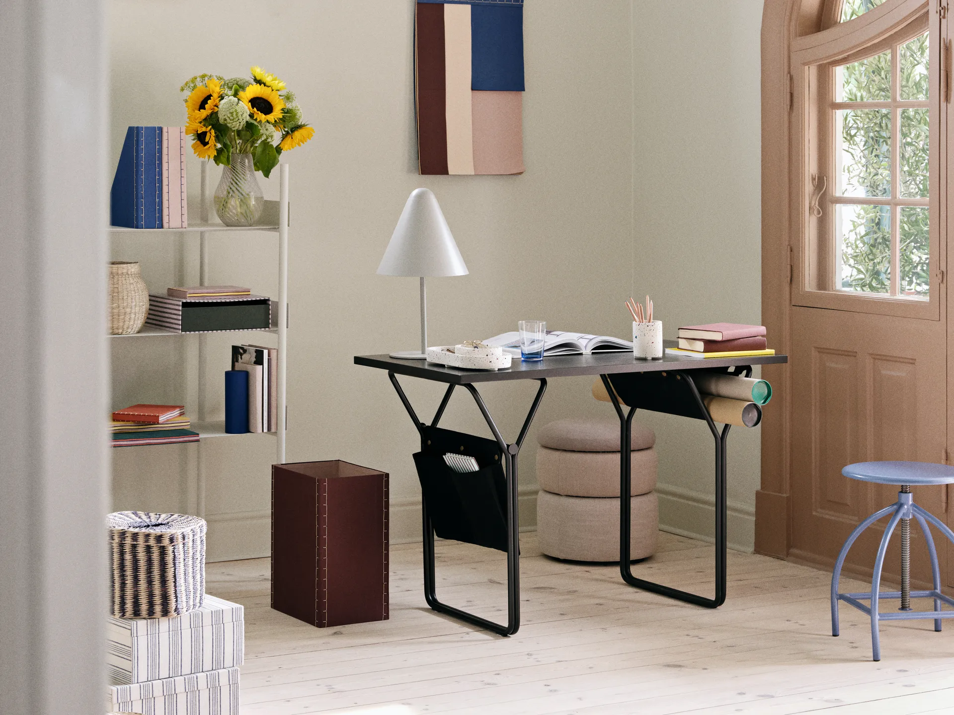 Set de 3 cestas Polly, Natural-black Broste Copenhagen