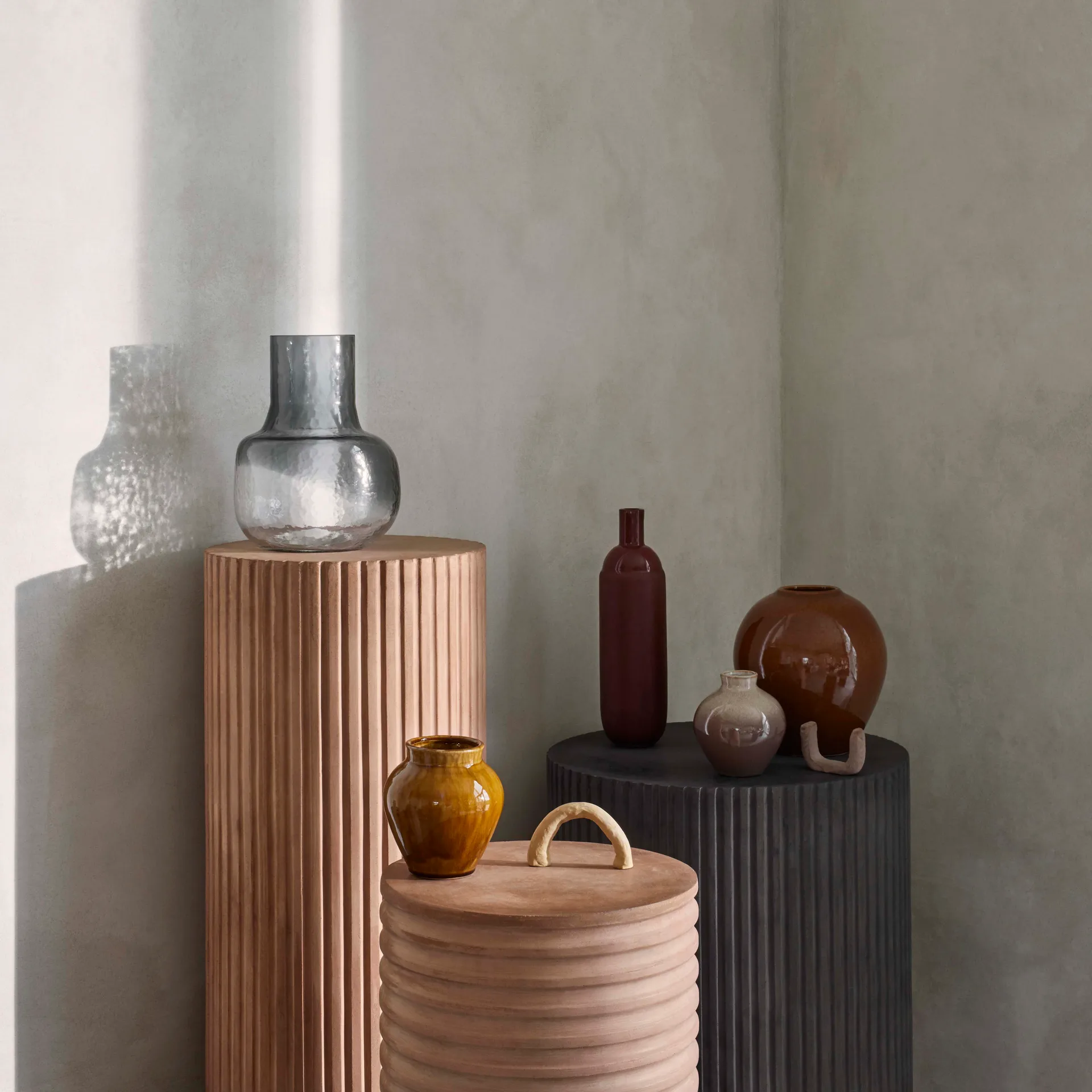 Set de 3 jarrones de cerámica Ingrid 14,5 cm, Apple cinnamon Broste Copenhagen