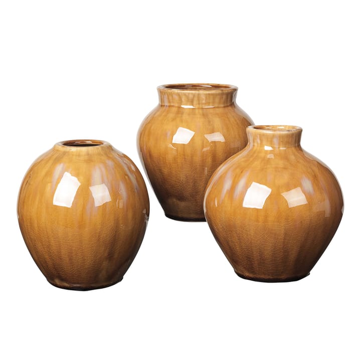 Set de 3 jarrones de cerámica Ingrid 14,5 cm - Apple cinnamon - Broste Copenhagen