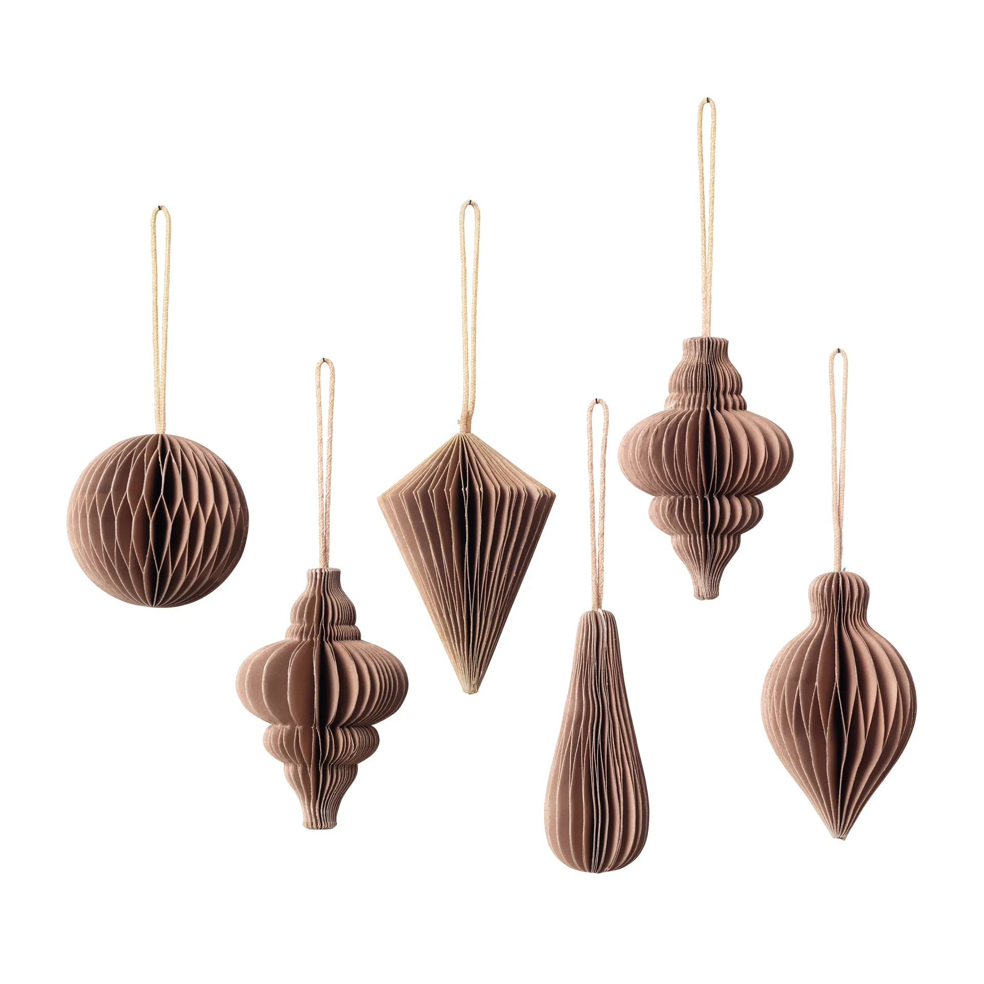 Set de 6 colgantes de navidad Christmas mix, Indian tan Broste Copenhagen