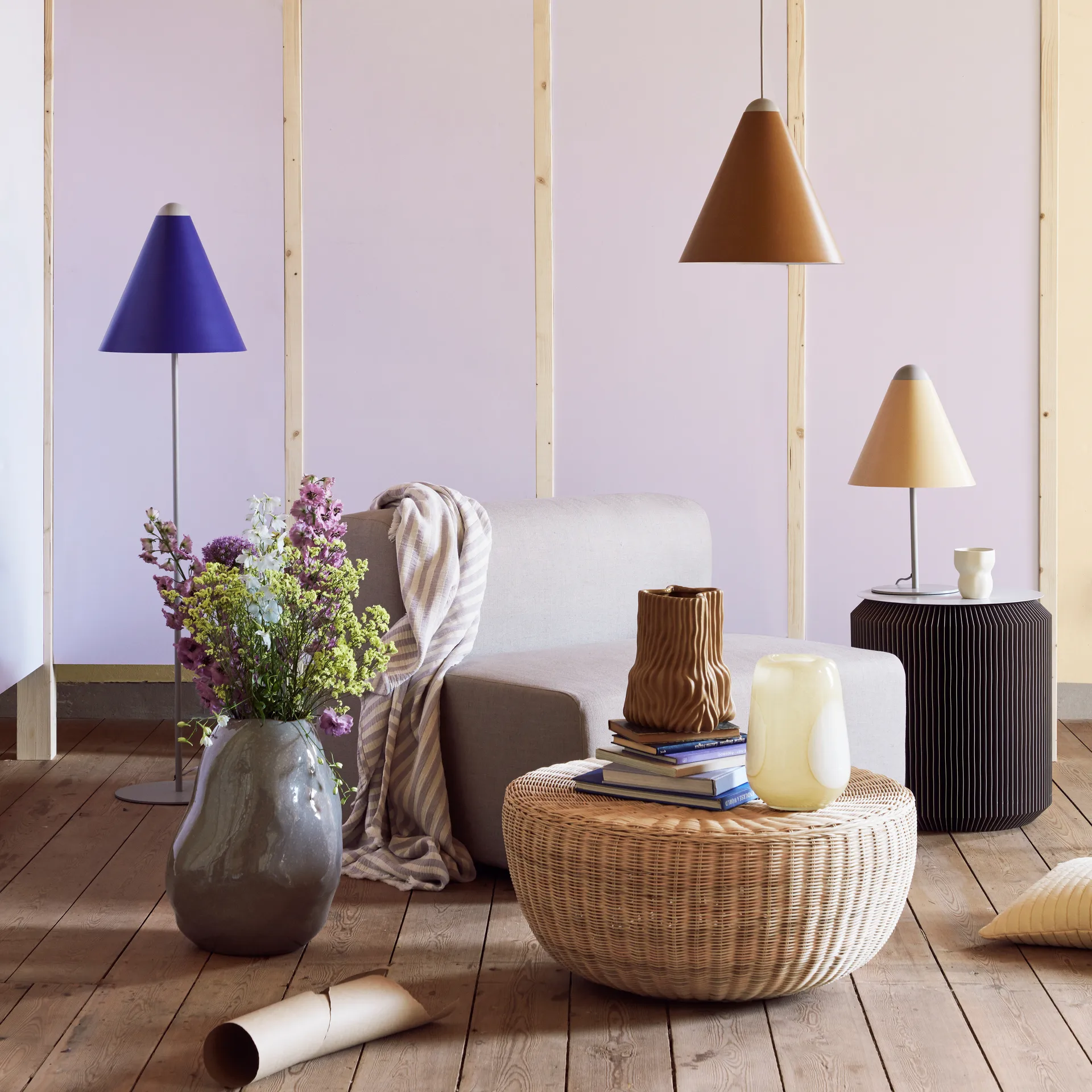 Suspensión para lámpara Gine, Light grey Broste Copenhagen