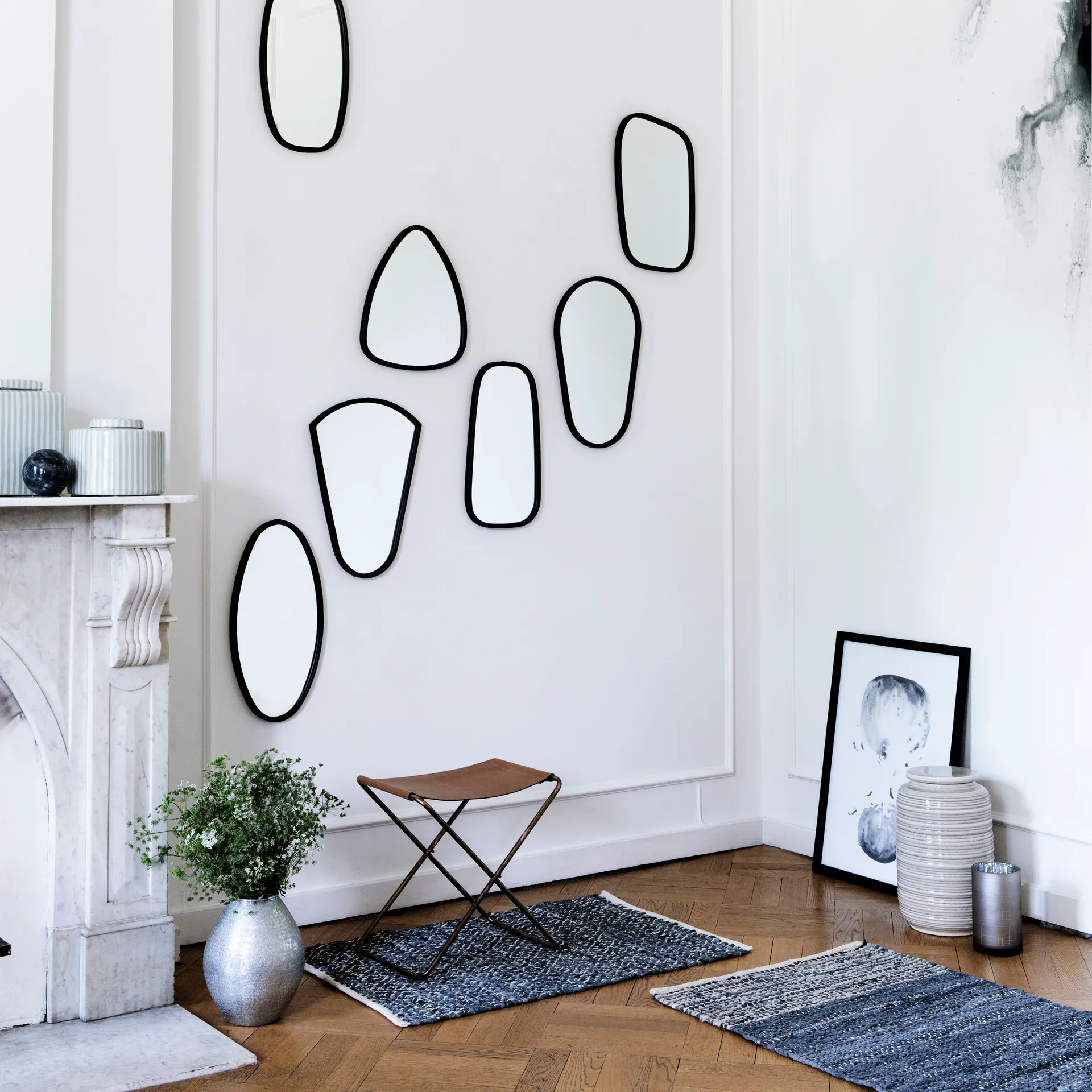 Taburete Nola cuero, marrón, 45 cm Broste Copenhagen