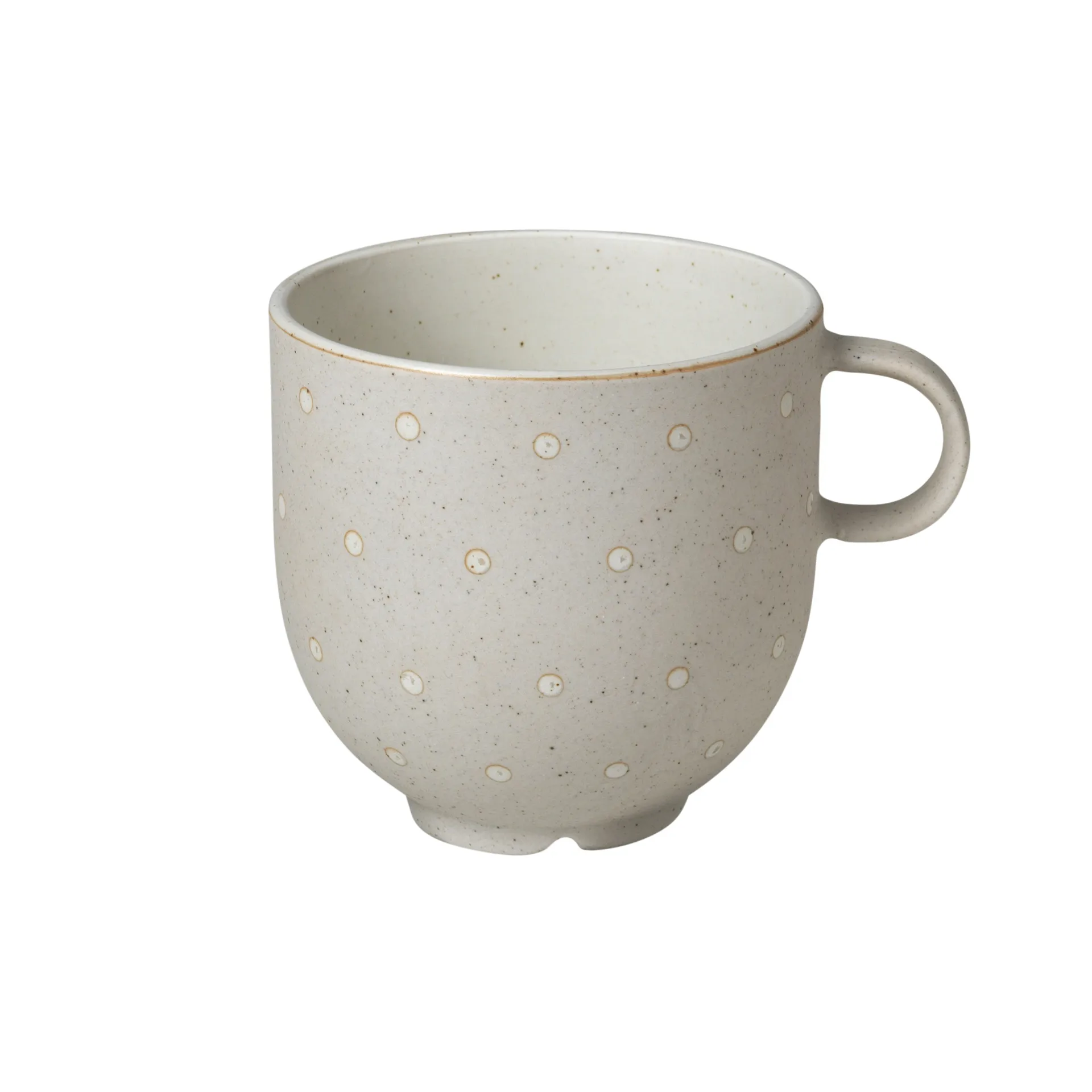 Taza con asa Eli 20 cl, Matte soft light grey dots Broste Copenhagen