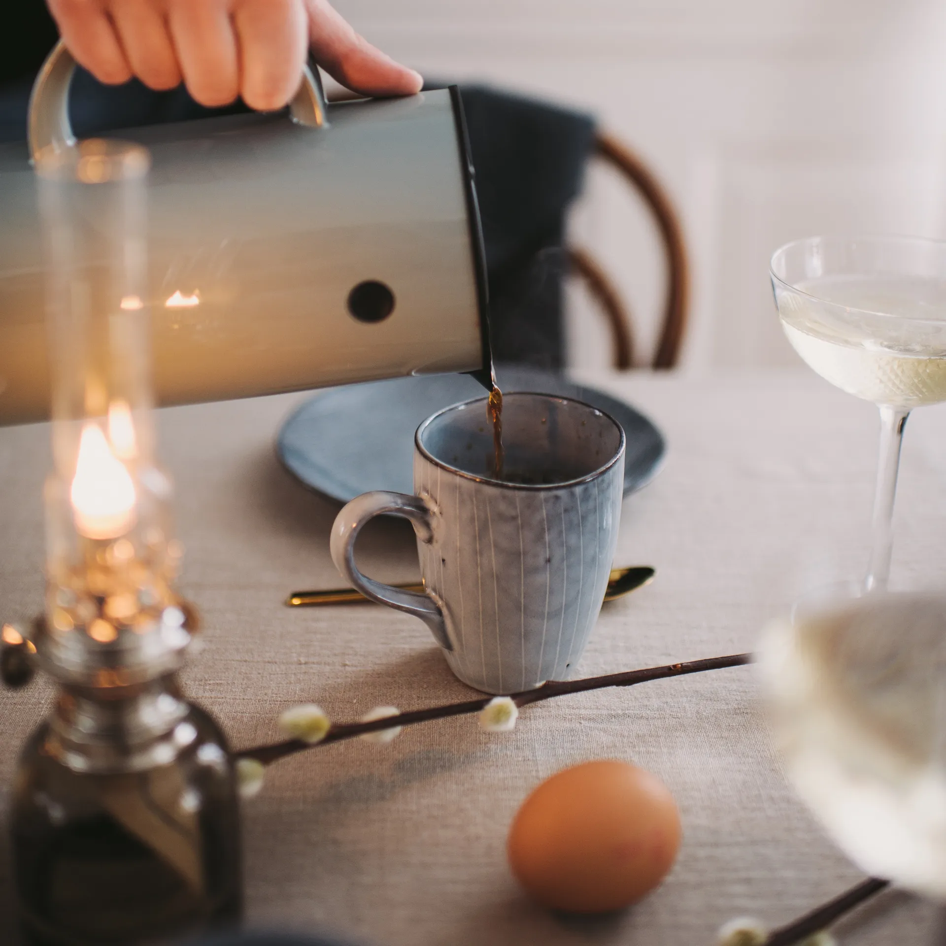 Taza con asa Nordic Sea, 10 cm Broste Copenhagen