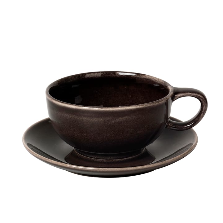 Taza de té y plato Nordic Coal - 5,8 cm - Broste Copenhagen