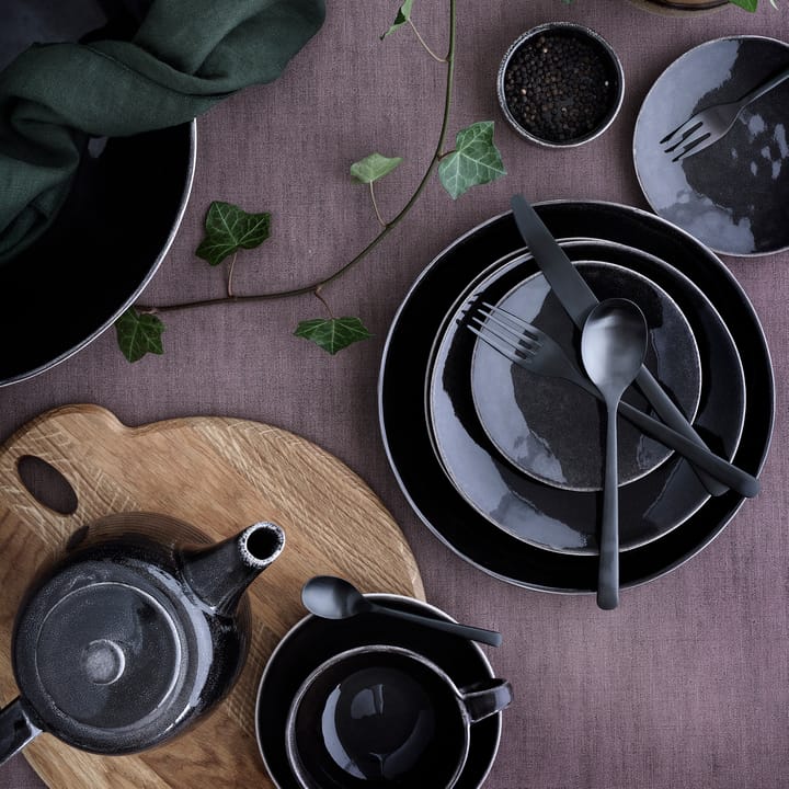 Taza de té y plato Nordic Coal, 5,8 cm Broste Copenhagen