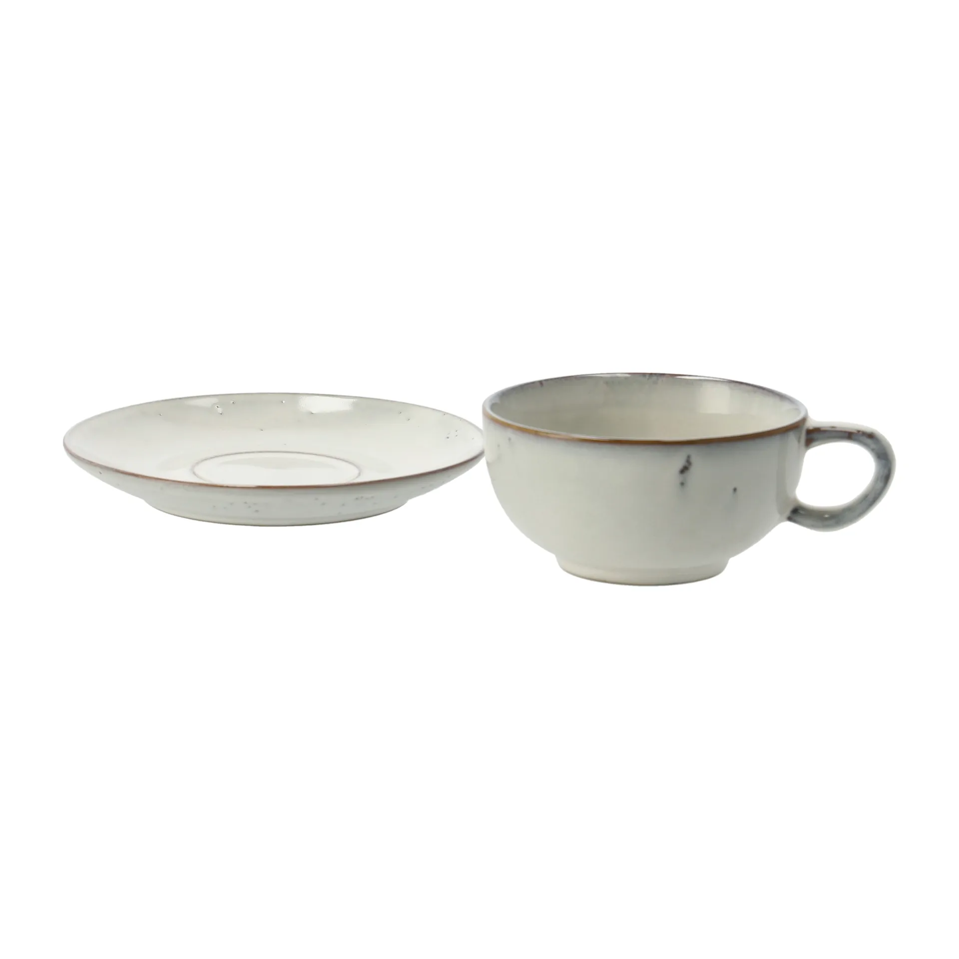 Taza de té y plato Nordic Sand, 5,8 cm Broste Copenhagen