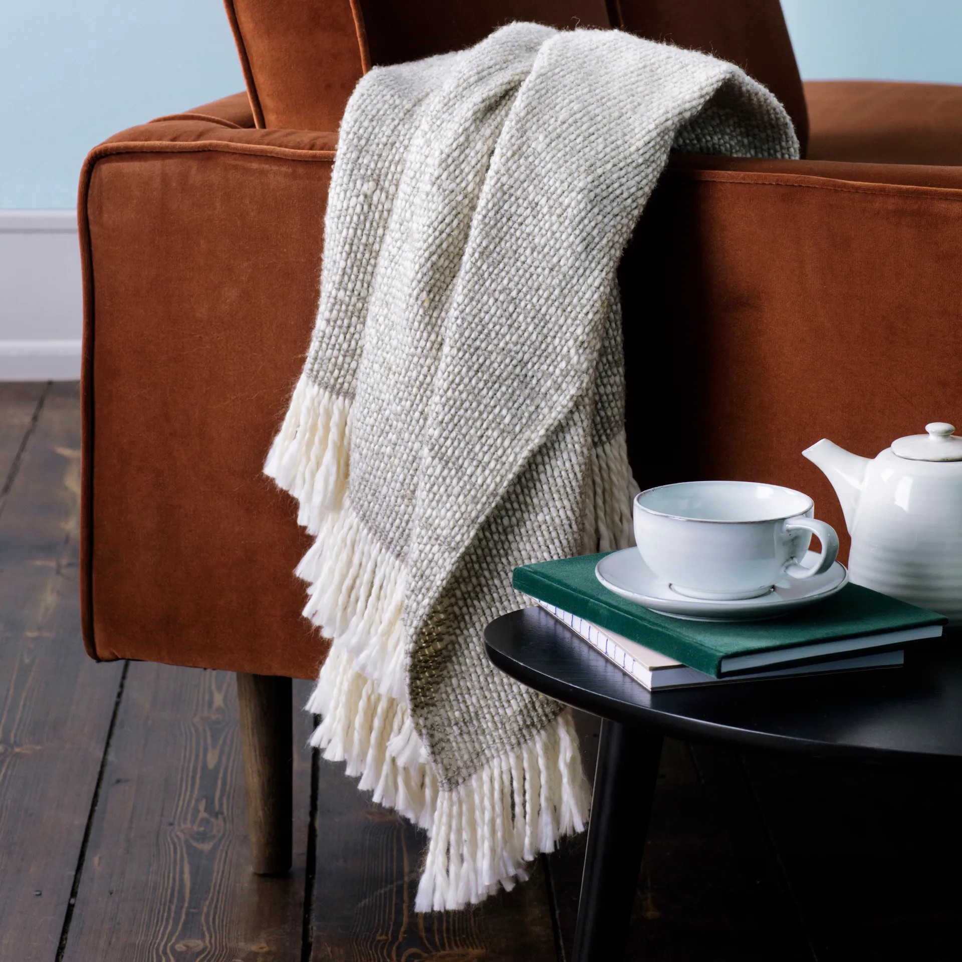 Taza de té y plato Nordic Sand, 5,8 cm Broste Copenhagen