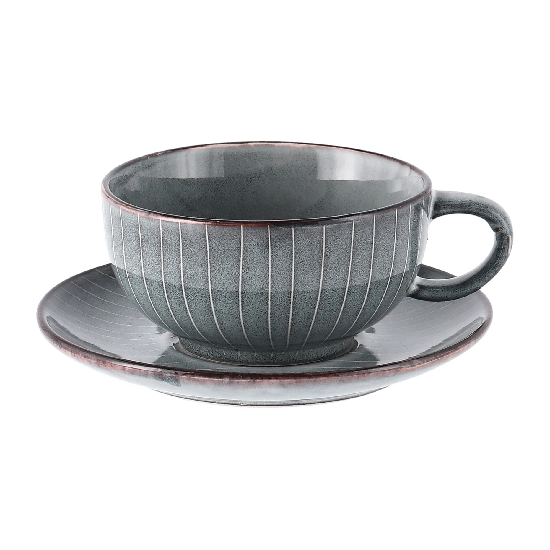 Taza de té y plato Nordic Sea, 5,8 cm Broste Copenhagen