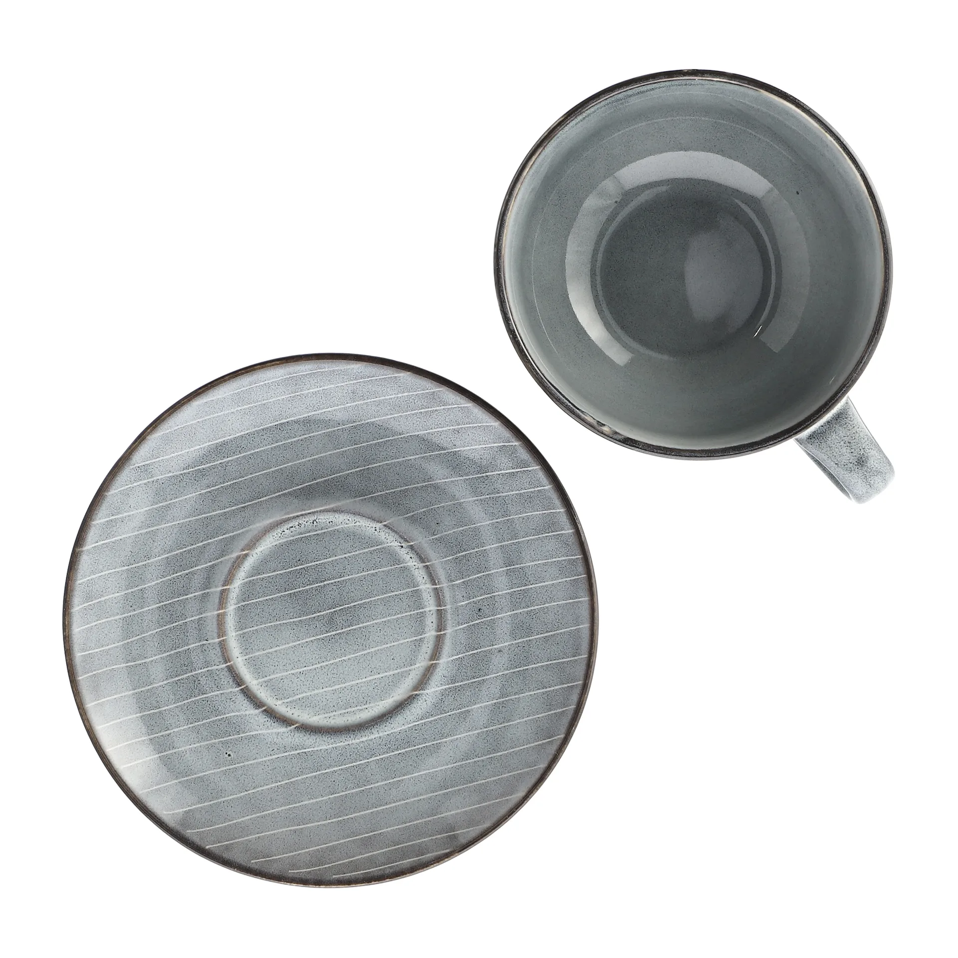 Taza de té y plato Nordic Sea, 5,8 cm Broste Copenhagen