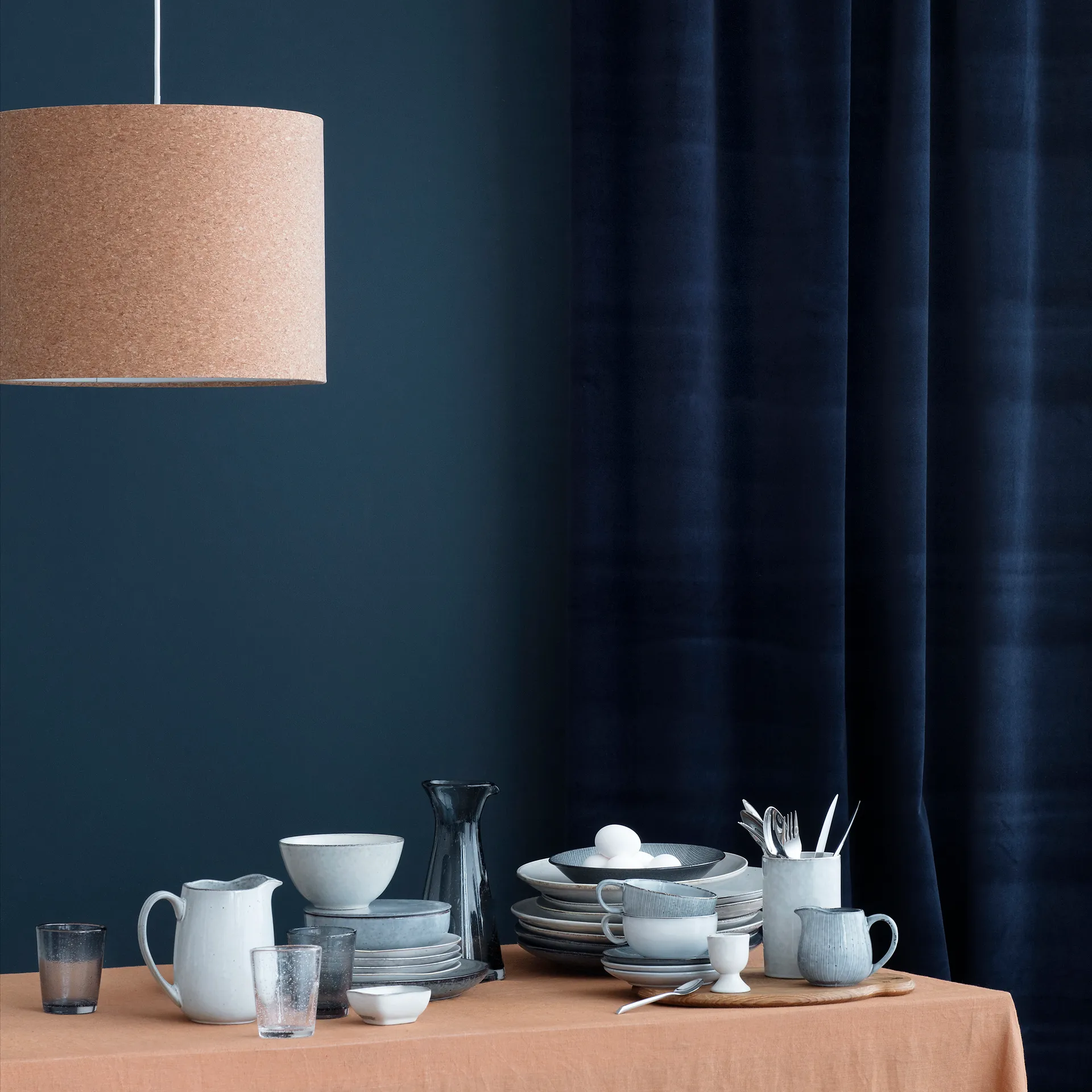 Taza de té y plato Nordic Sea, 5,8 cm Broste Copenhagen