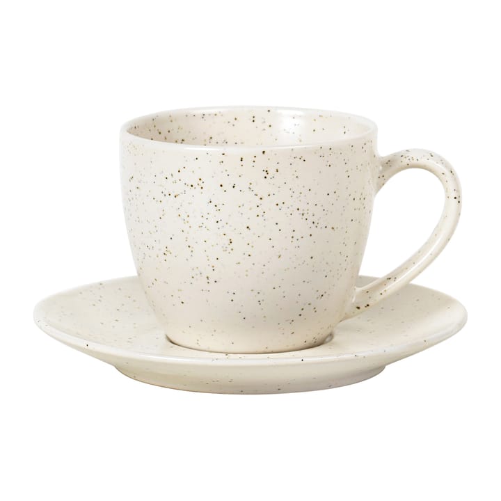 Taza y platillo Nordic Vanilla 15 cl - Cream with grains - Broste Copenhagen