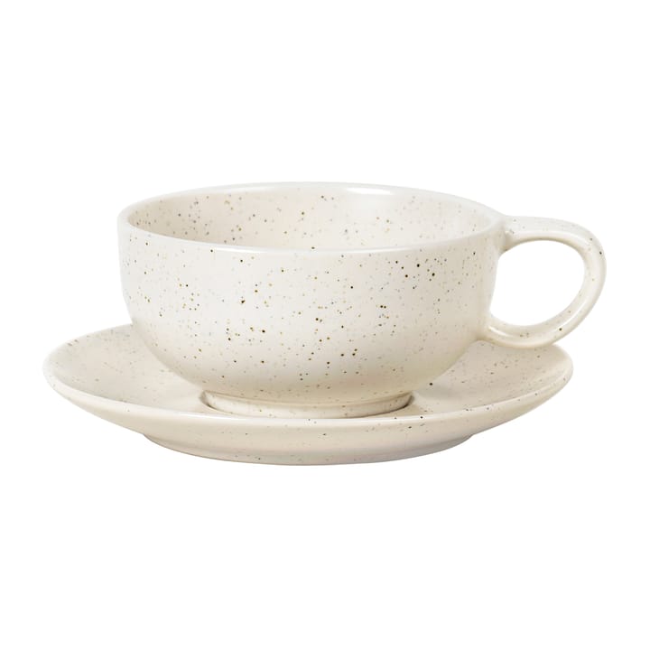 Taza y platillo Nordic Vanilla 25 cl - Cream with grains - Broste Copenhagen