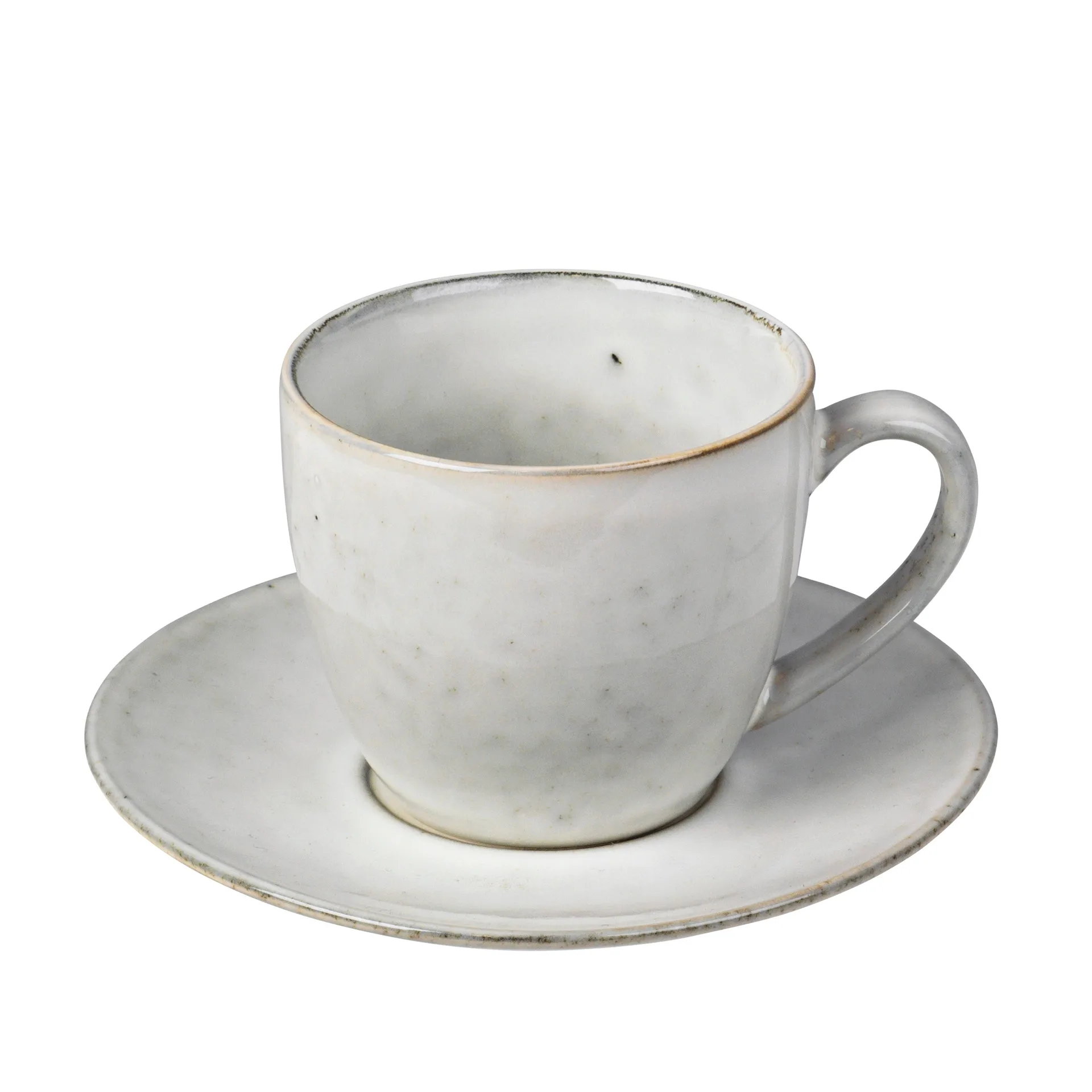 Taza y plato Nordic Sand, 8,8 cm Broste Copenhagen