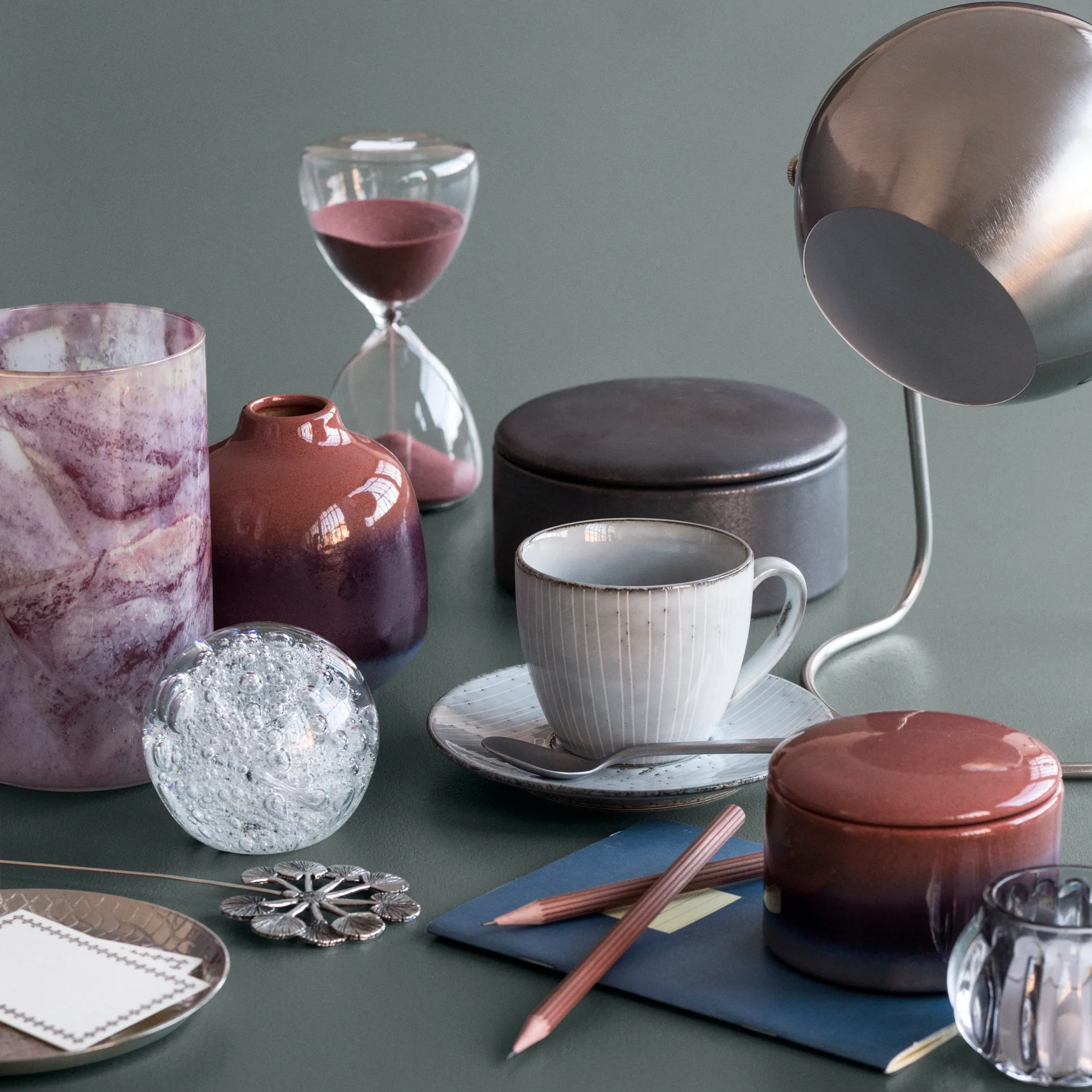 Taza y plato Nordic Sea, 8,8 cm Broste Copenhagen