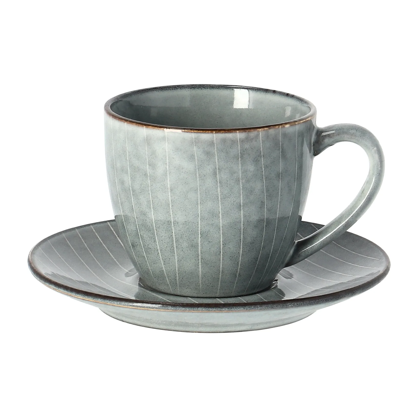 Taza y plato Nordic Sea, 8,8 cm Broste Copenhagen