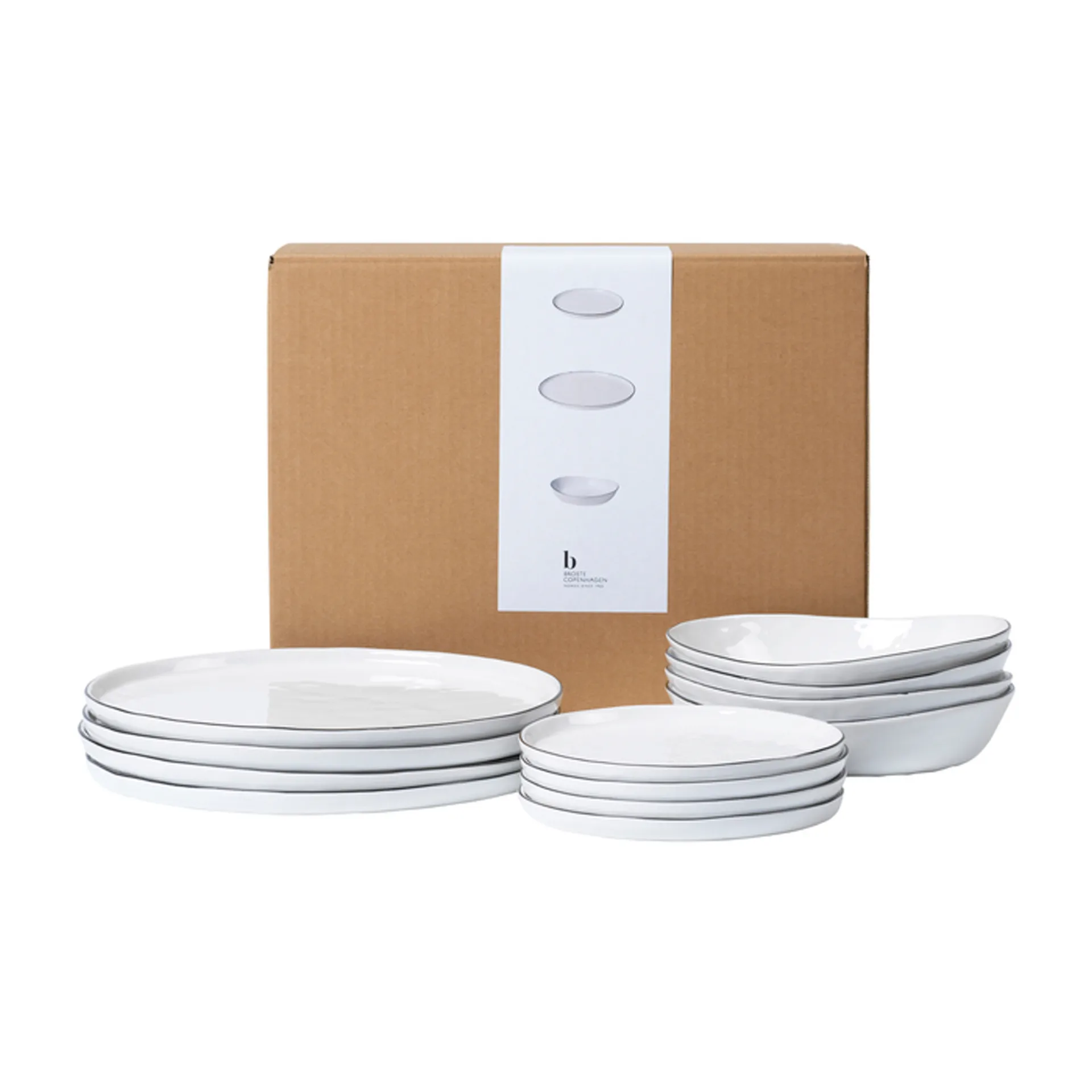 Vajilla Nordic Salt, 12 piezas Broste Copenhagen