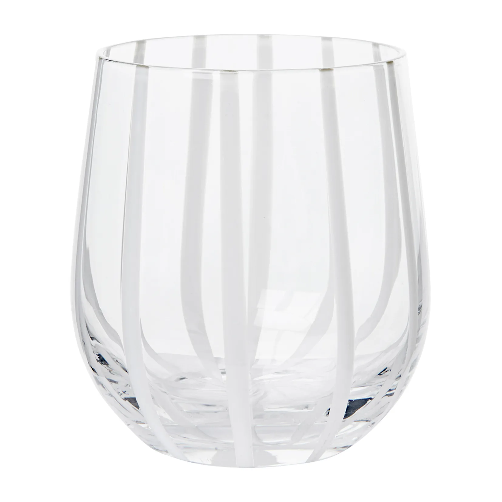 Vaso Stripe 35 cl, Clear-white stripes Broste Copenhagen
